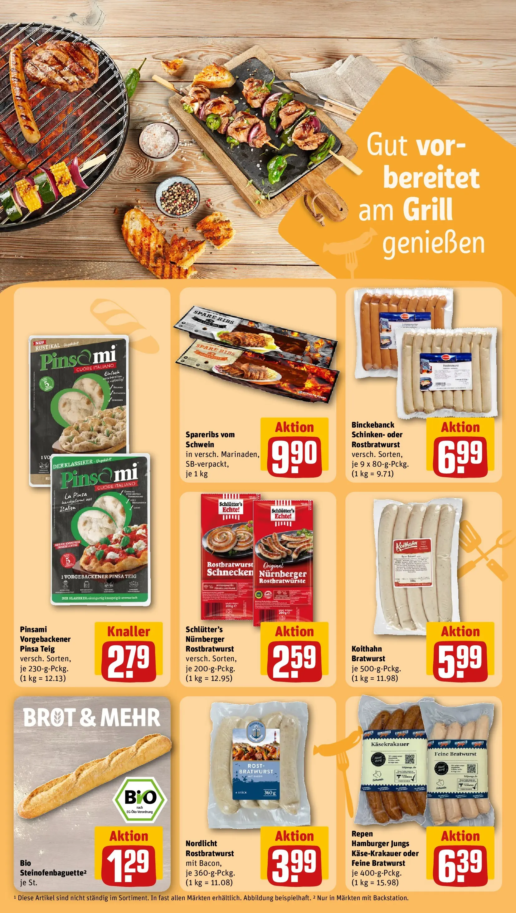 REWE Prospekt ab 03.08.2026 zum Blättern » Angebote | Seite: 19 | Produkte: Grill, Bratwurst, Spare ribs, Schinken