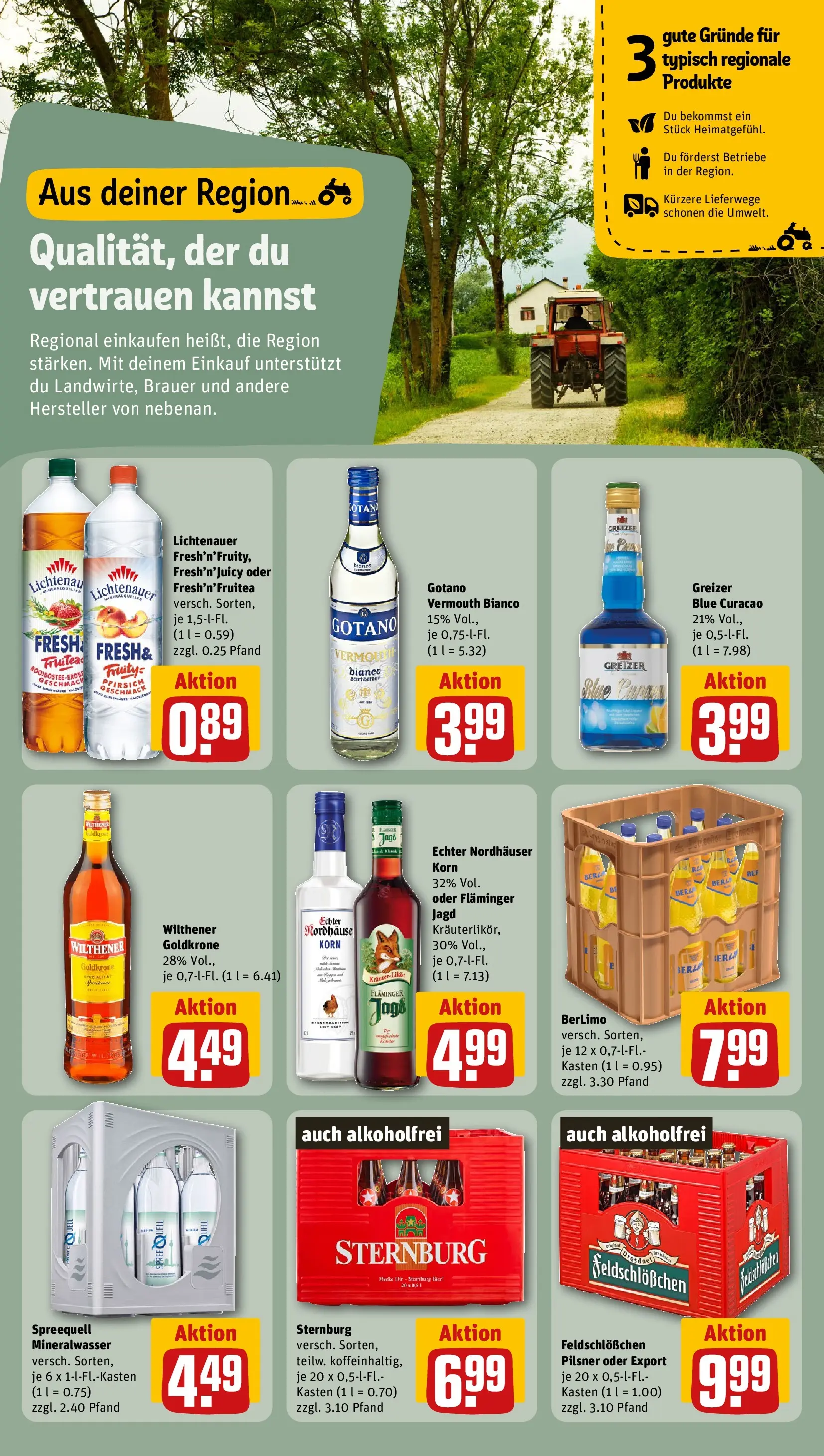REWE Prospekt ab 03.08.2026 zum Blättern » Angebote | Seite: 17 | Produkte: Wilthener, Bier, Mineralwasser, Pfirsich