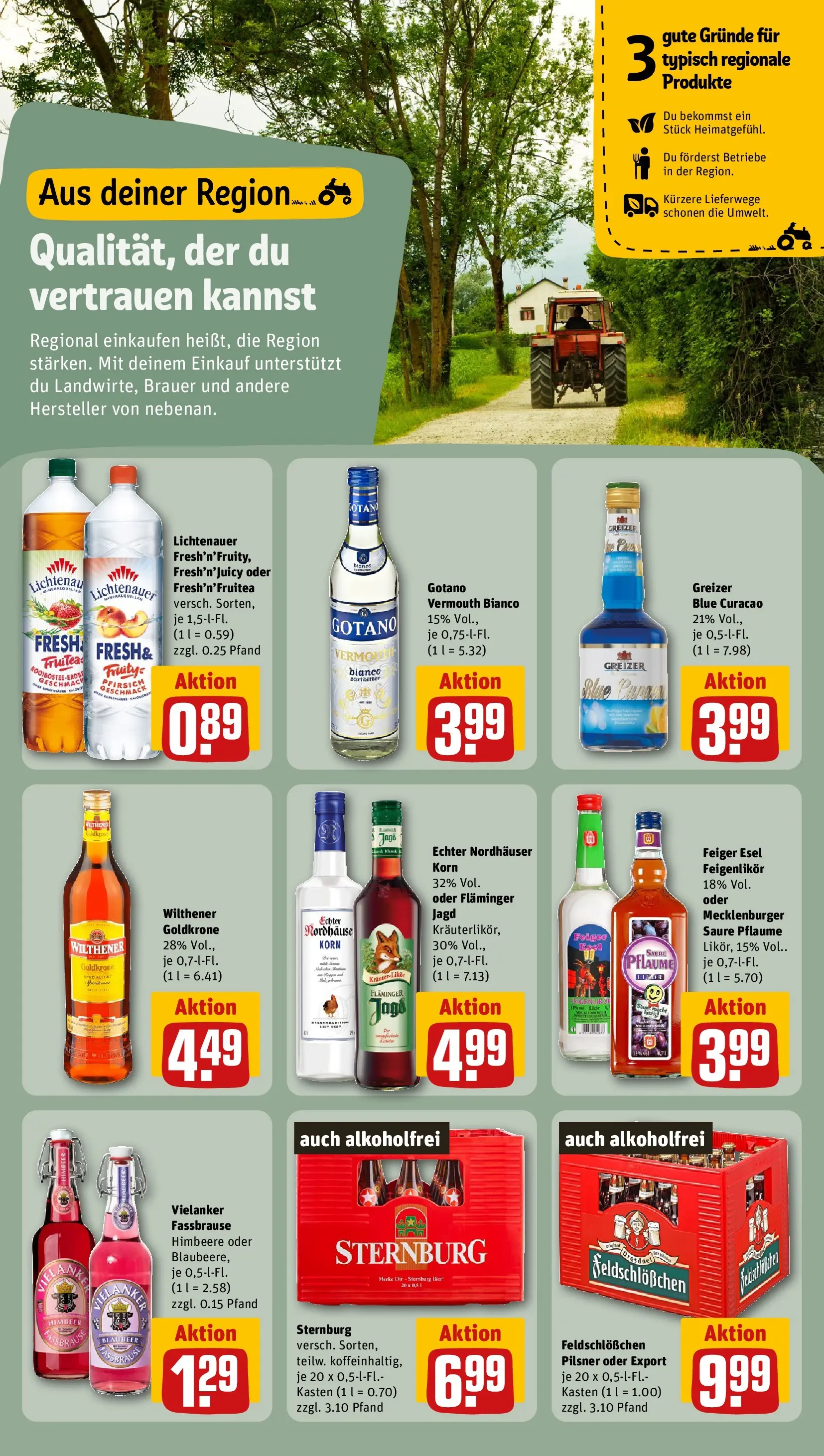 REWE Prospekt ab 03.08.2026 zum Blättern » Angebote | Seite: 17 | Produkte: Wilthener, Bier, Pfirsich, Fassbrause
