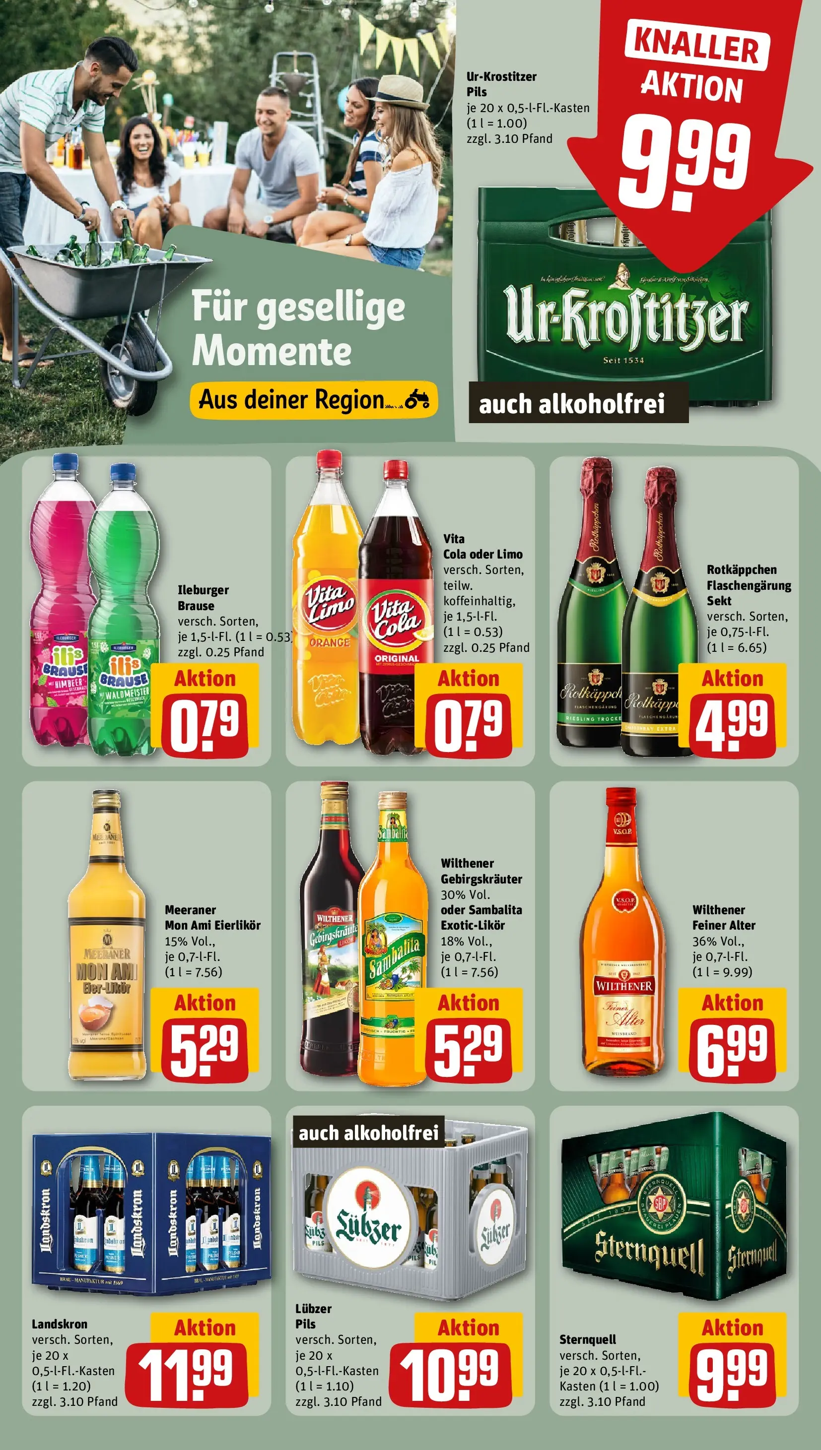 REWE Prospekt ab 03.08.2026 zum Blättern » Angebote | Seite: 16 | Produkte: Sekt, Wilthener gebirgskrauter, Rotkäppchen, Lubzer