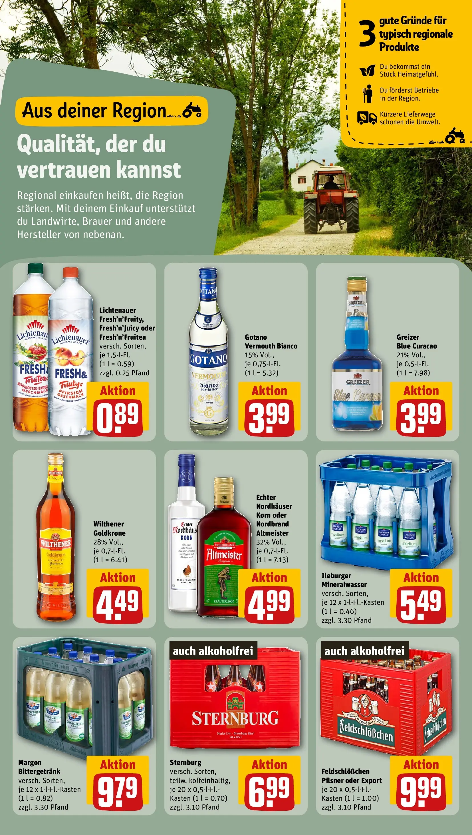 REWE Prospekt ab 03.08.2026 zum Blättern » Angebote | Seite: 17 | Produkte: Wilthener, Bier, Mineralwasser, Pfirsich