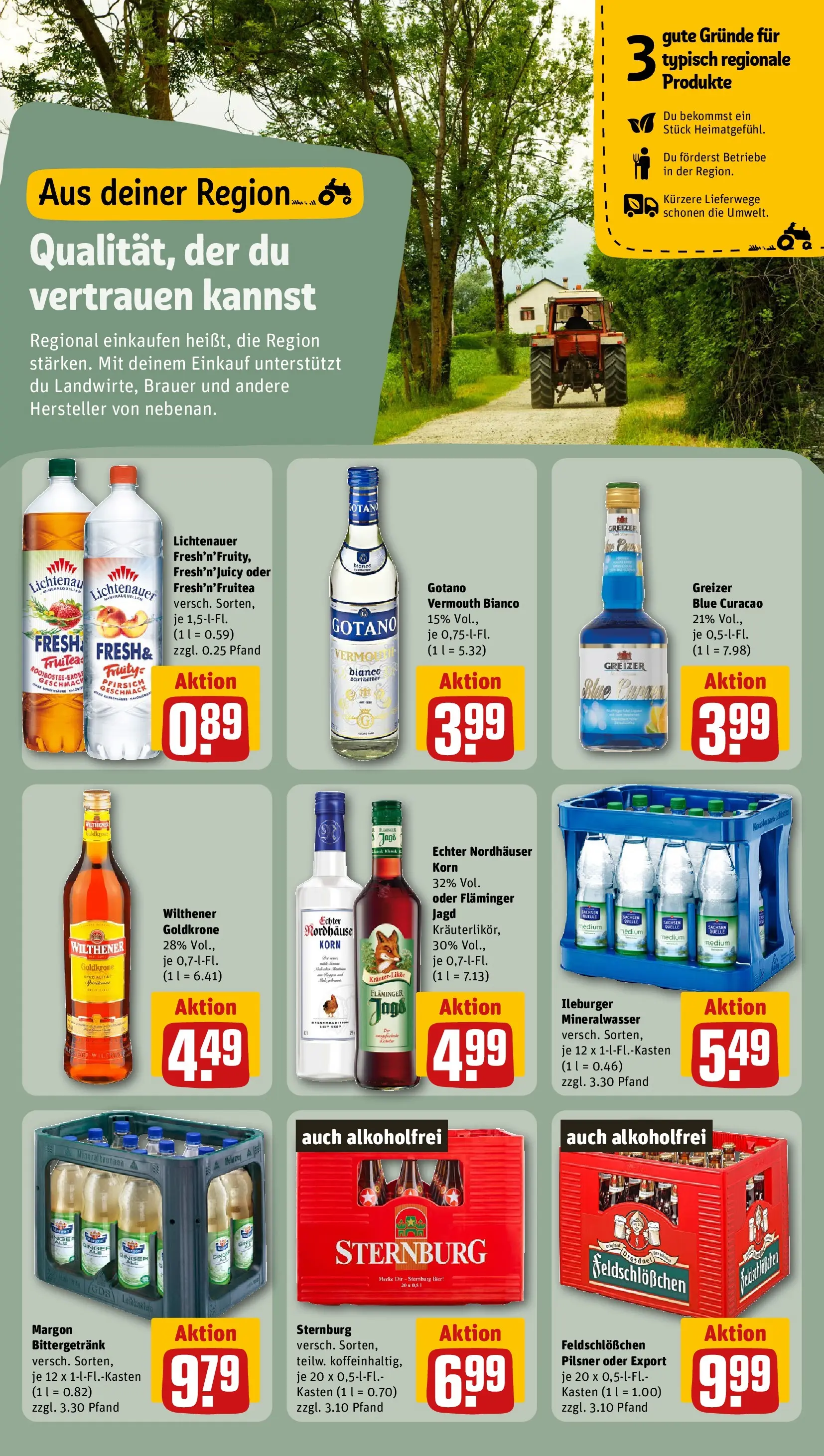 REWE Prospekt ab 03.08.2026 zum Blättern » Angebote | Seite: 19 | Produkte: Wilthener, Bier, Mineralwasser, Pfirsich
