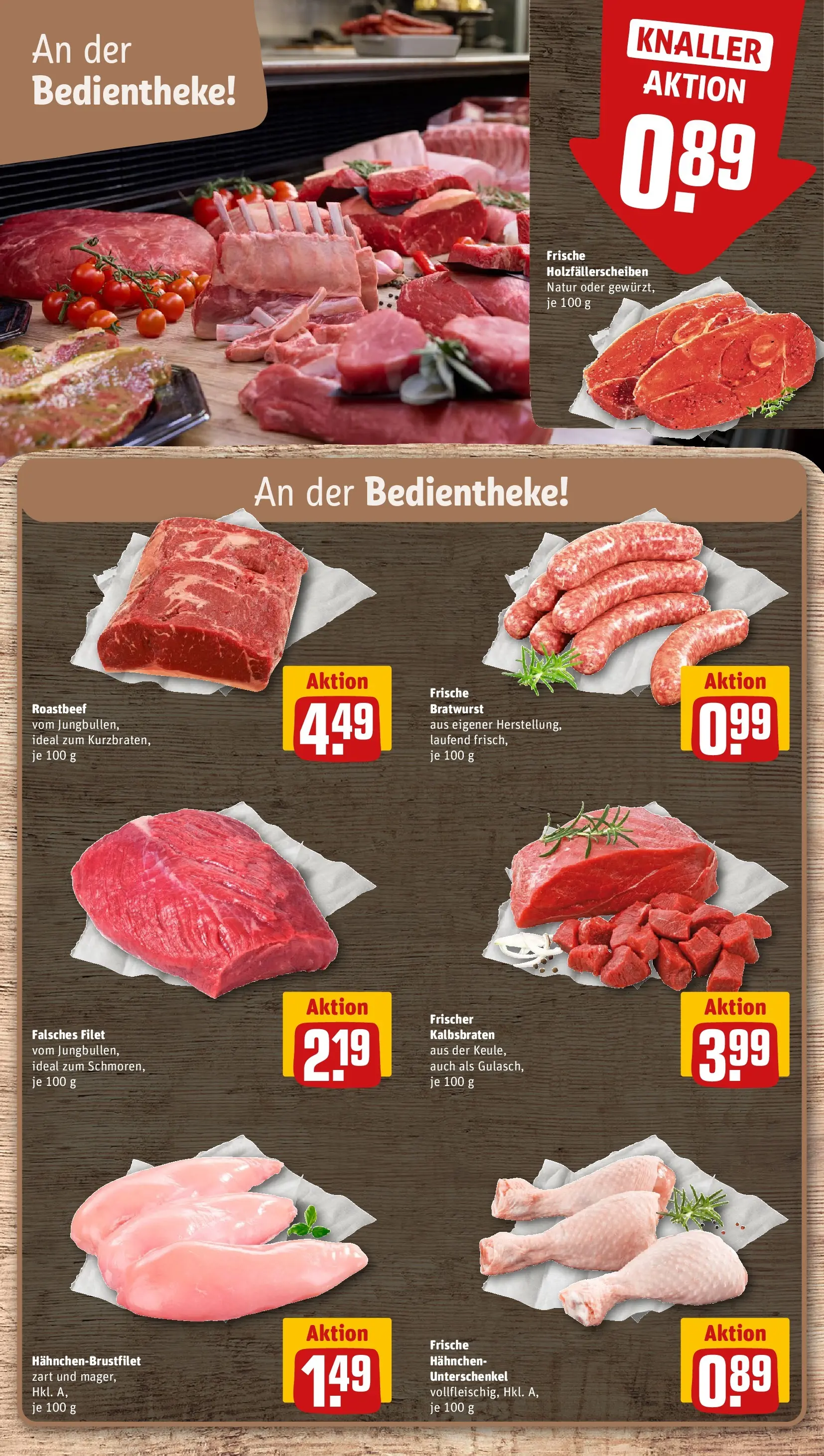 REWE Prospekt ab 03.08.2026 zum Blättern » Angebote | Seite: 8 | Produkte: Hahnchen, Bratwurst, Roastbeef