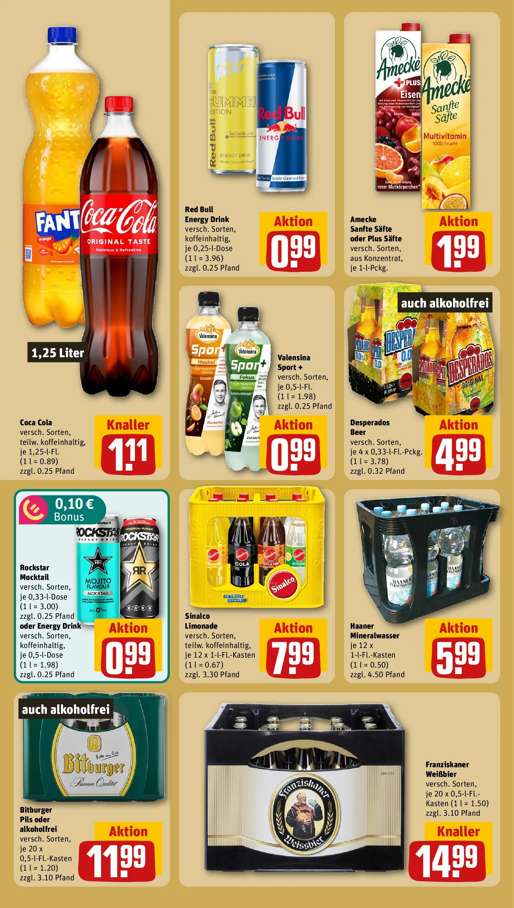 REWE Prospekt ab 03.08.2026 zum Blättern » Angebote | Seite: 14 | Produkte: Franziskaner, Cola, Limonade, Valensina