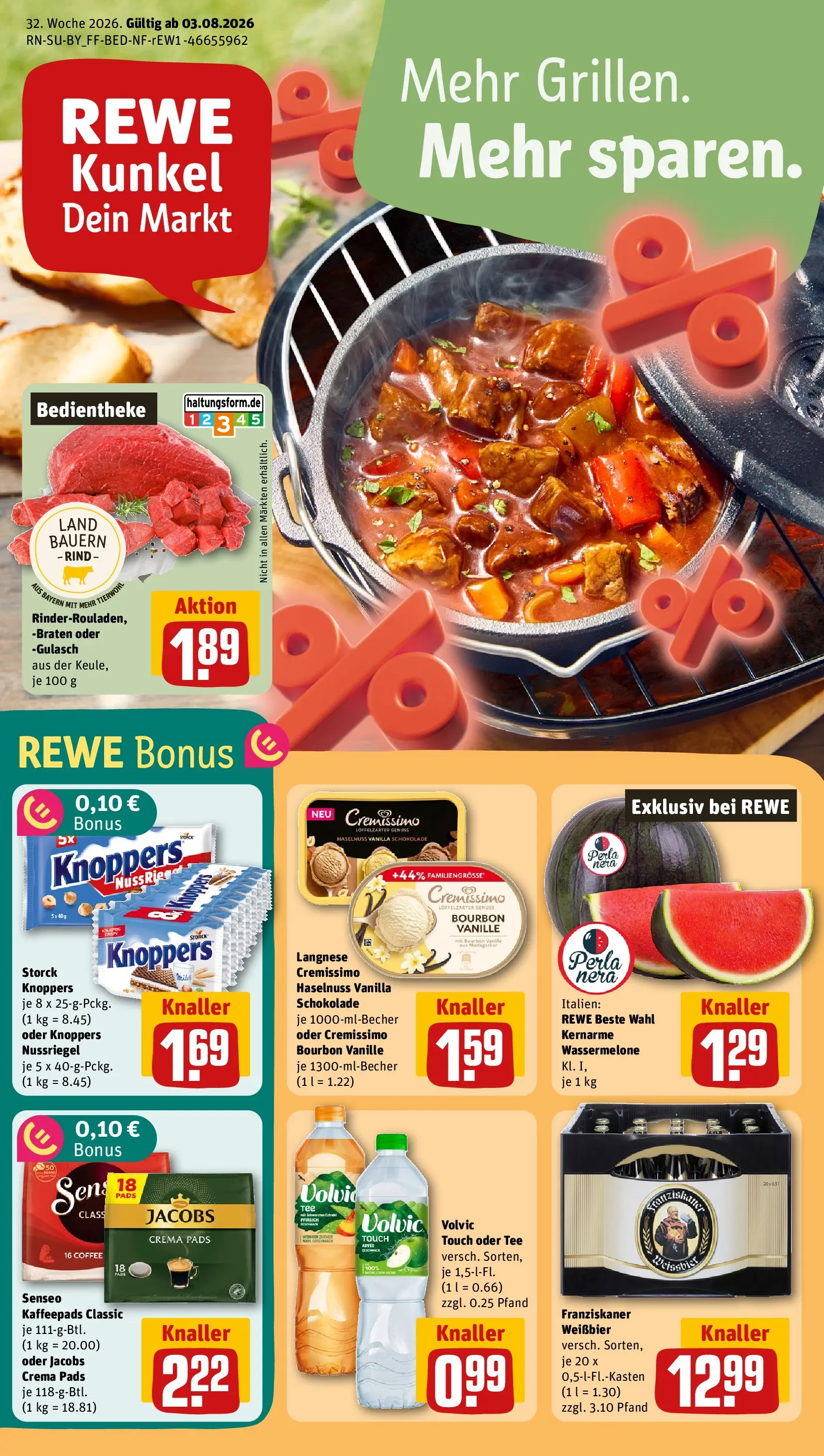 REWE Prospekt ab 03.08.2026 zum Blättern » Angebote | Seite: 1
