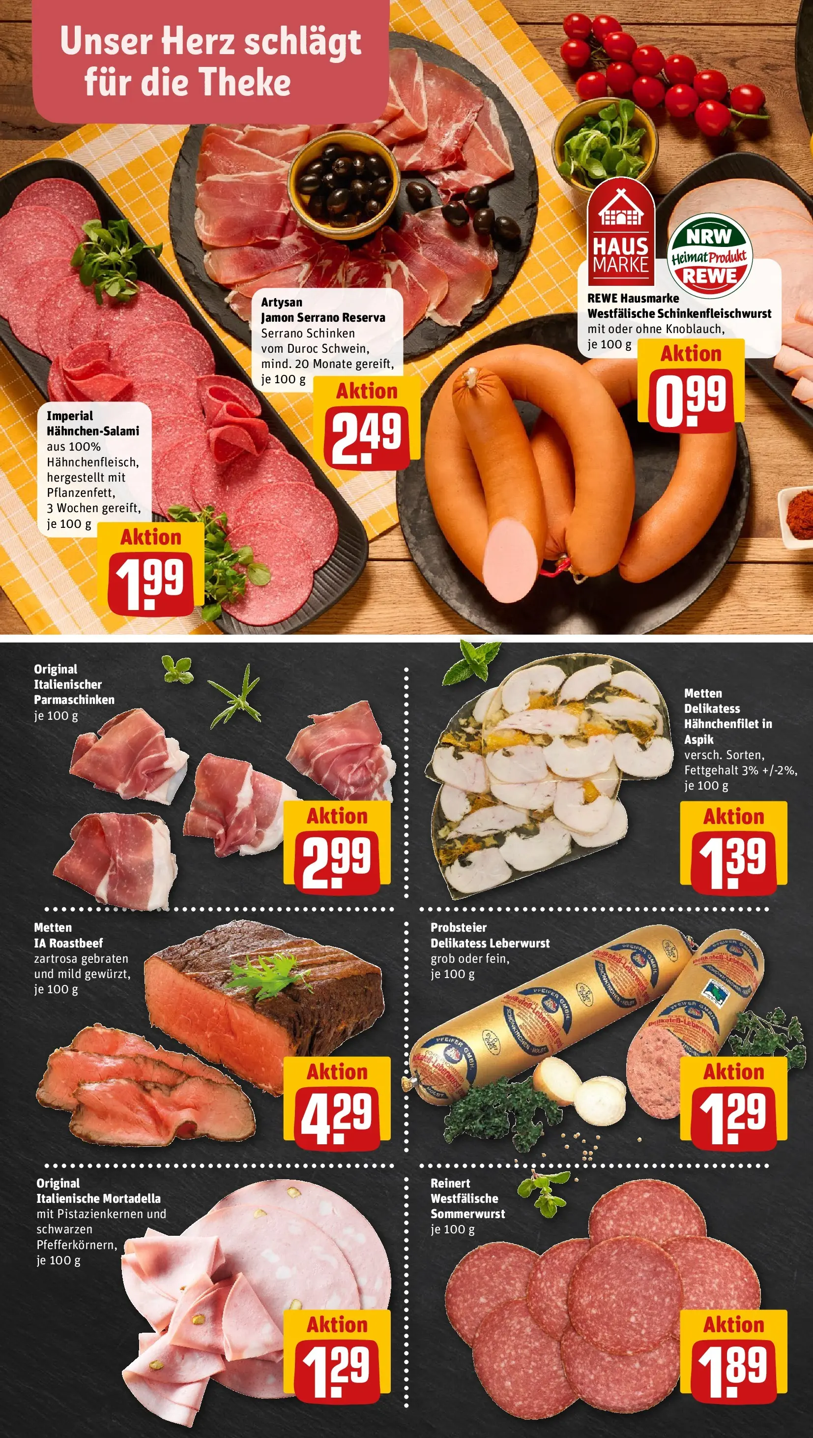 REWE Prospekt ab 03.08.2026 zum Blättern » Angebote | Seite: 8 | Produkte: Theke, Roastbeef, Serrano schinken, Schinken