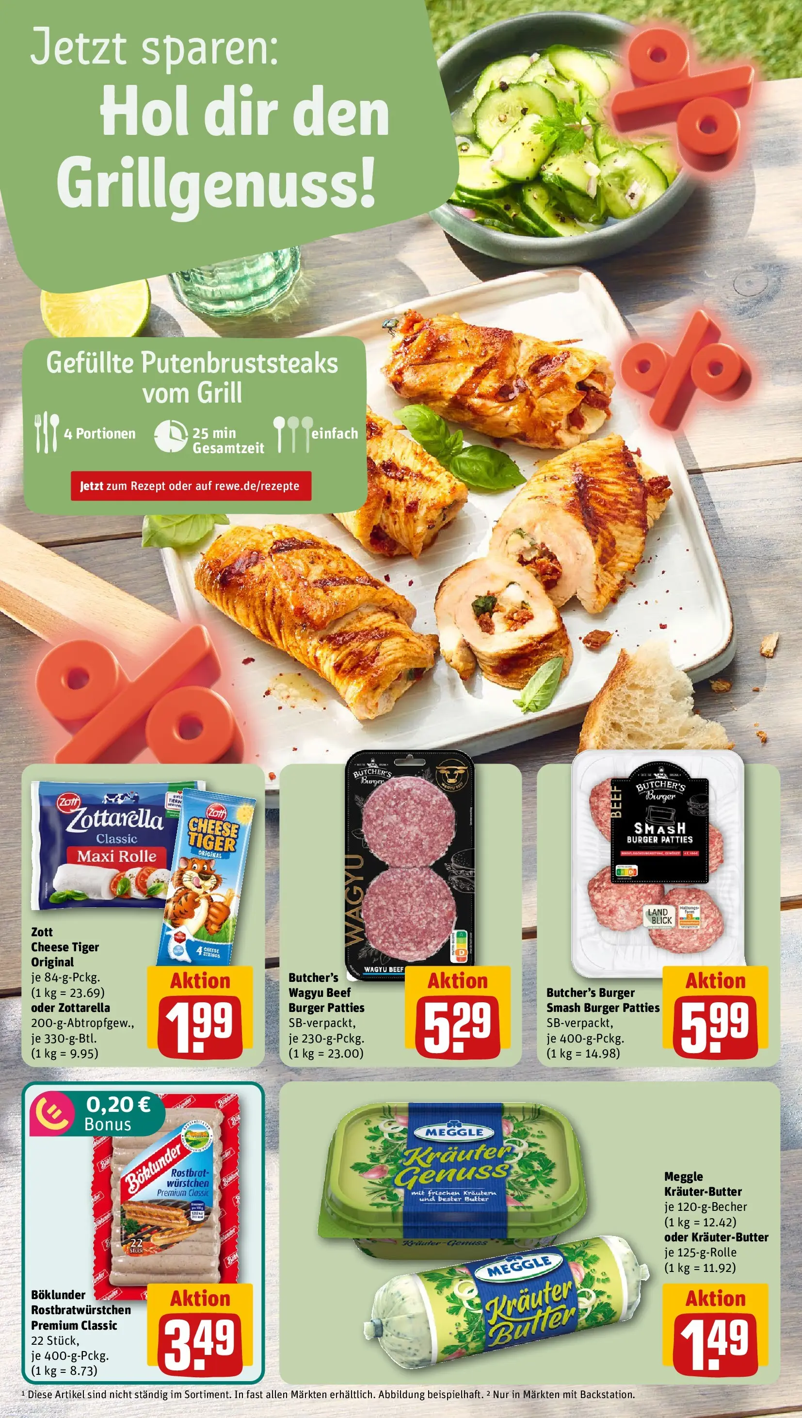 REWE Prospekt ab 03.08.2026 zum Blättern » Angebote | Seite: 16 | Produkte: Grill, Butter, Burger, Kräuterbutter