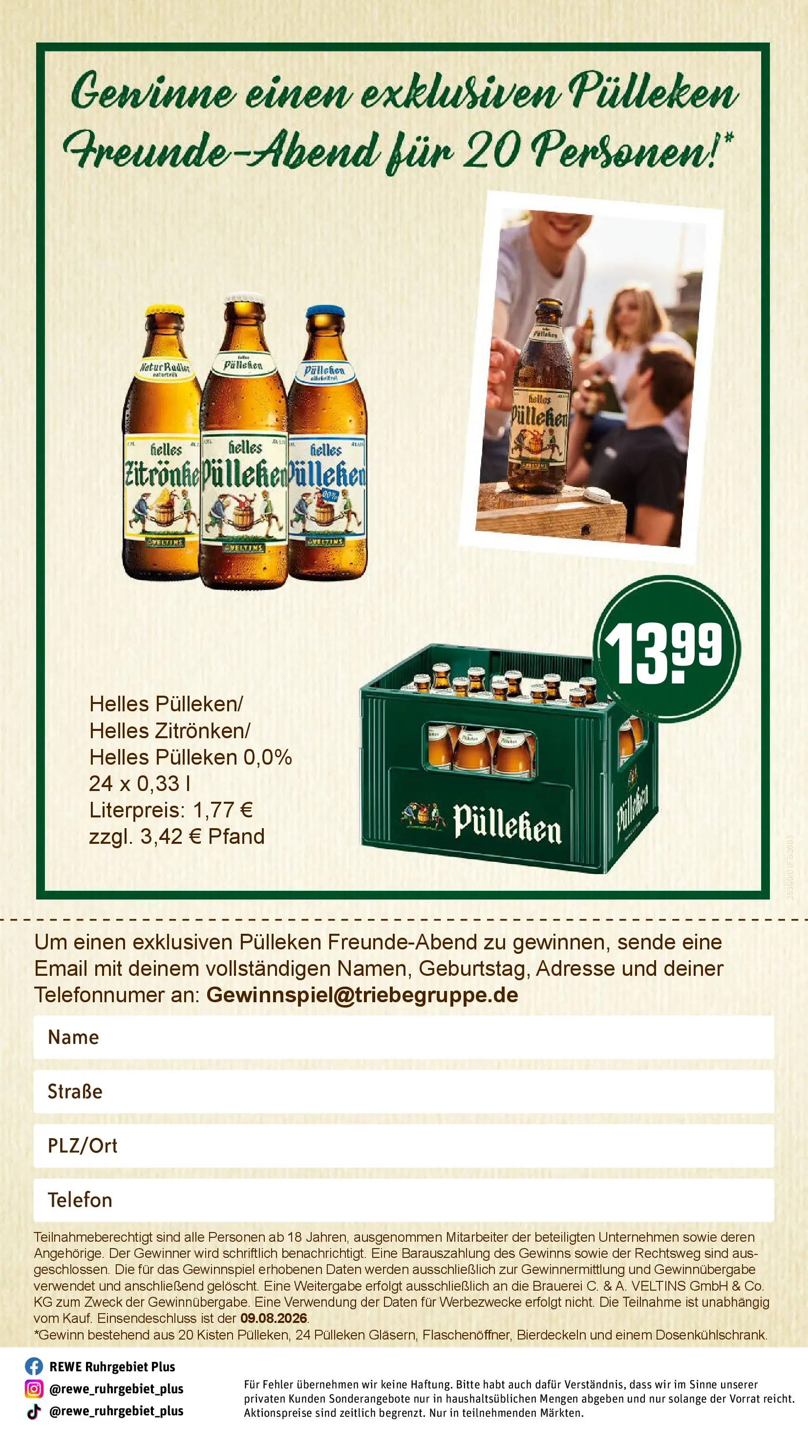 REWE Prospekt ab 03.08.2026 zum Blättern » Angebote | Seite: 29 | Produkte: Helles pulleken, Radler, Telefon, Veltins
