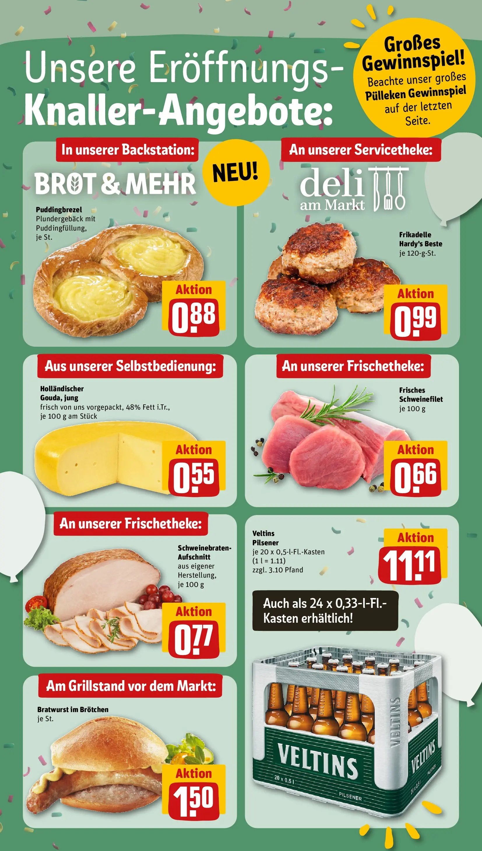 REWE Prospekt ab 03.08.2026 zum Blättern » Angebote | Seite: 2 | Produkte: Bratwurst, Schweinefilet, Brot, Veltins
