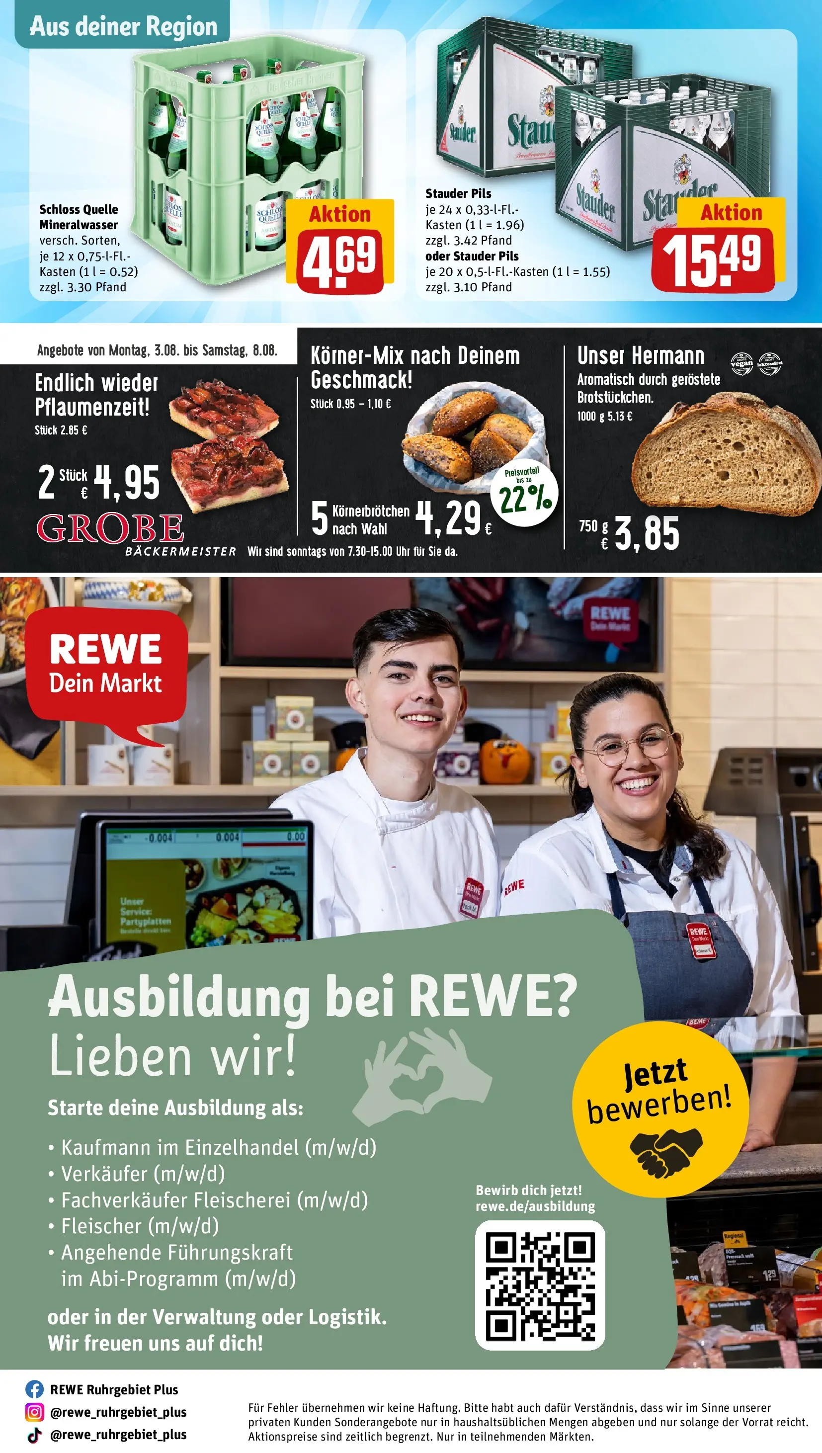 REWE Prospekt ab 03.08.2026 zum Blättern » Angebote | Seite: 33 | Produkte: Pils, Mineralwasser, Uhr