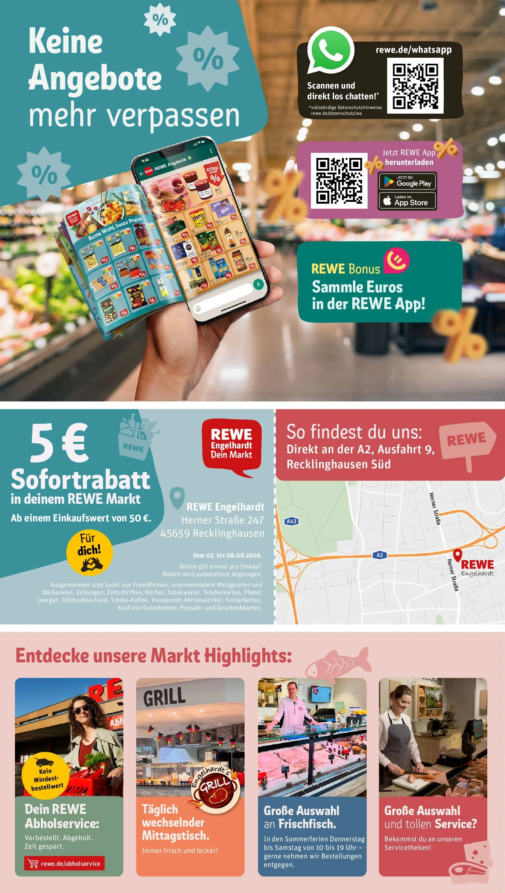 REWE Prospekt ab 03.08.2026 zum Blättern » Angebote | Seite: 2 | Produkte: Grill, Uhr