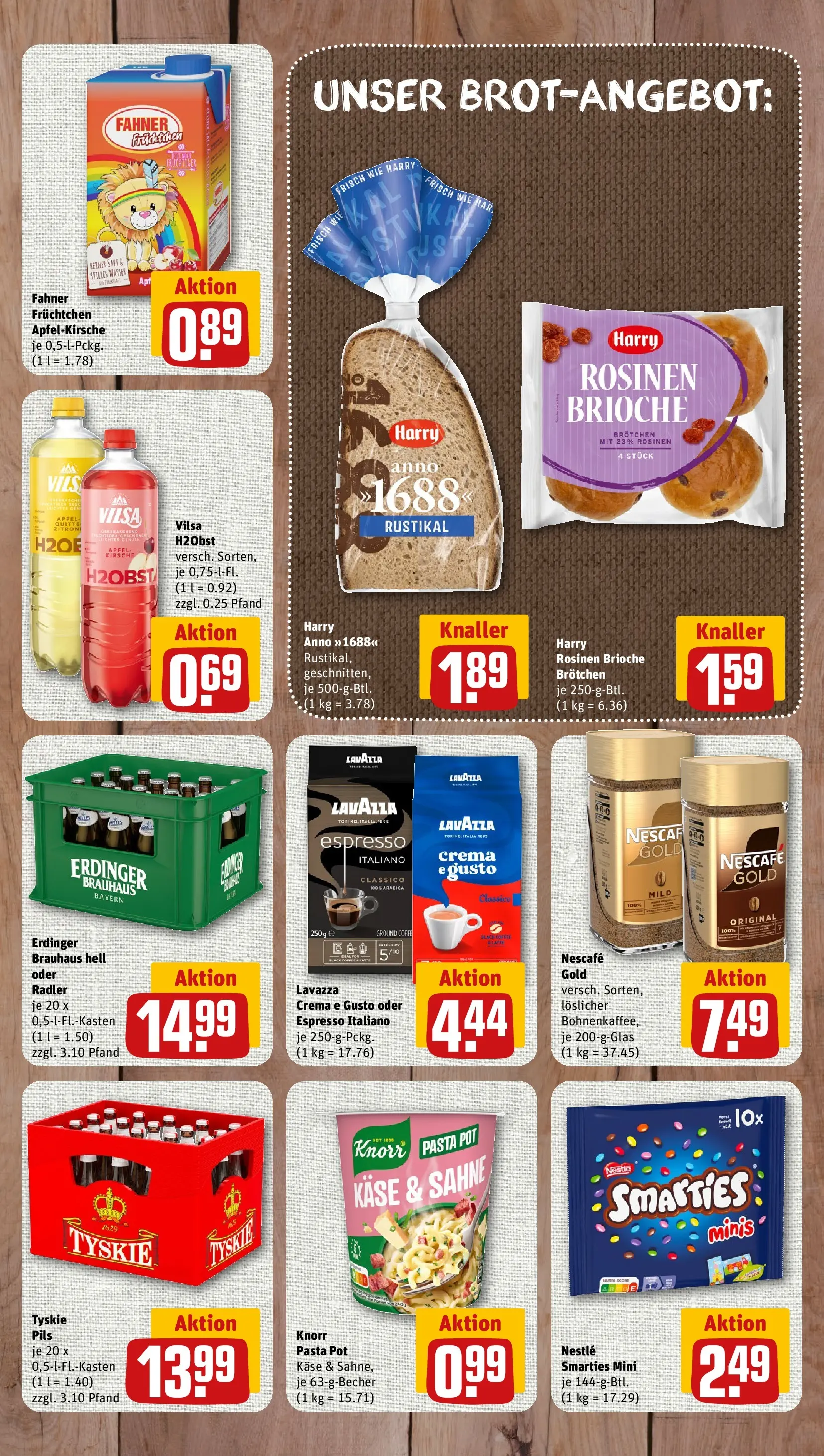 REWE Prospekt ab 03.08.2026 zum Blättern » Angebote | Seite: 7 | Produkte: Tyskie, Smarties, Knorr, Saft