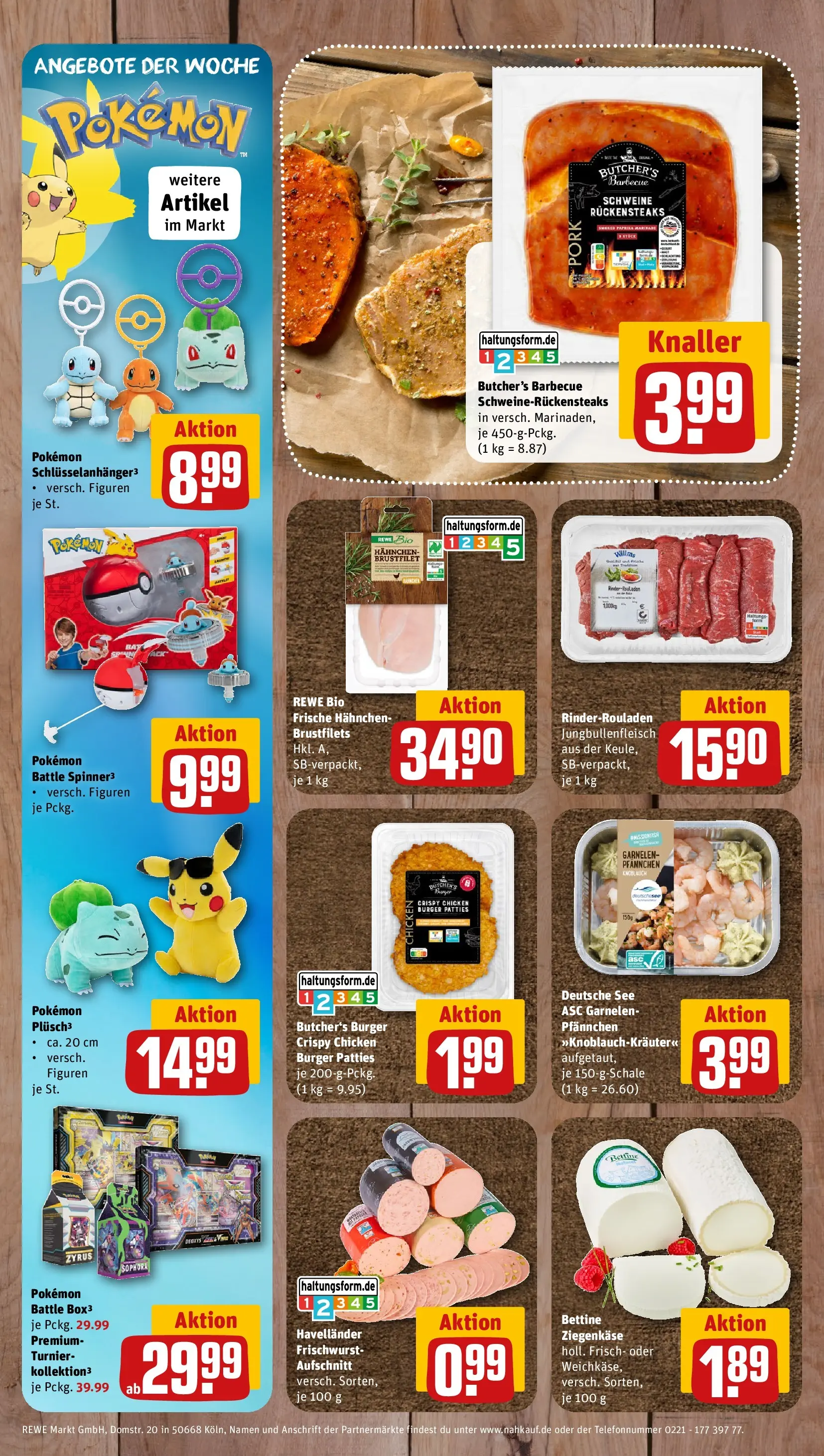 REWE Prospekt ab 03.08.2026 zum Blättern » Angebote | Seite: 12 | Produkte: Ziegenkäse, Burger, Garnelen, Knoblauch