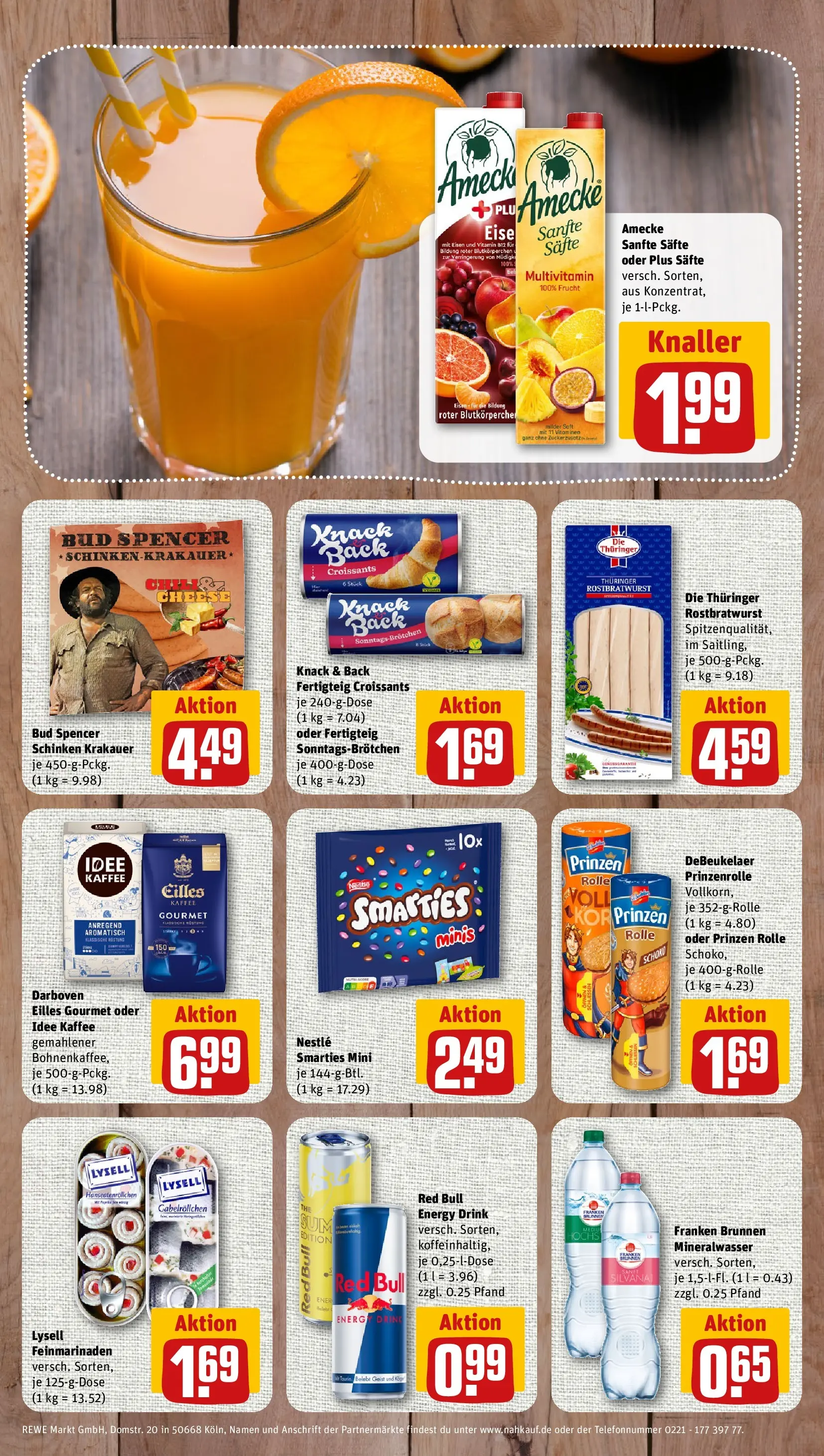 REWE Prospekt ab 03.08.2026 zum Blättern » Angebote | Seite: 8 | Produkte: Idee kaffee, Smarties, Mineralwasser, Zucker