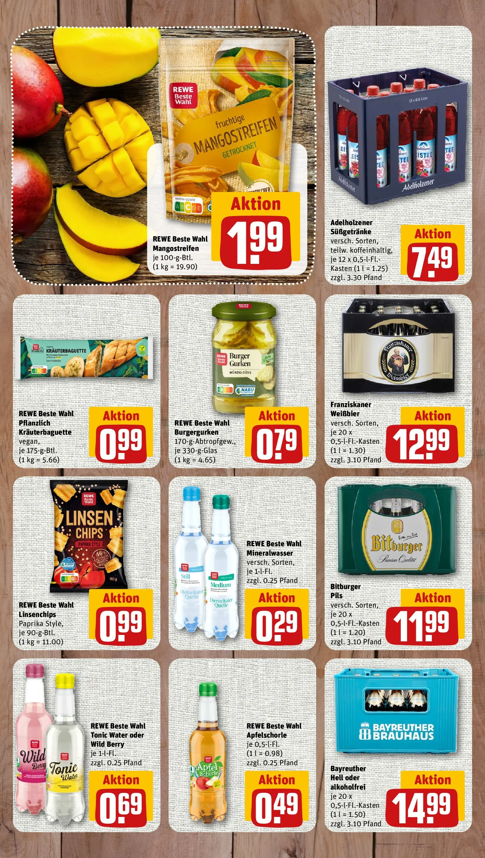 REWE Prospekt ab 03.08.2026 zum Blättern » Angebote | Seite: 7 | Produkte: Bitburger, Franziskaner, Adelholzener, Mineralwasser