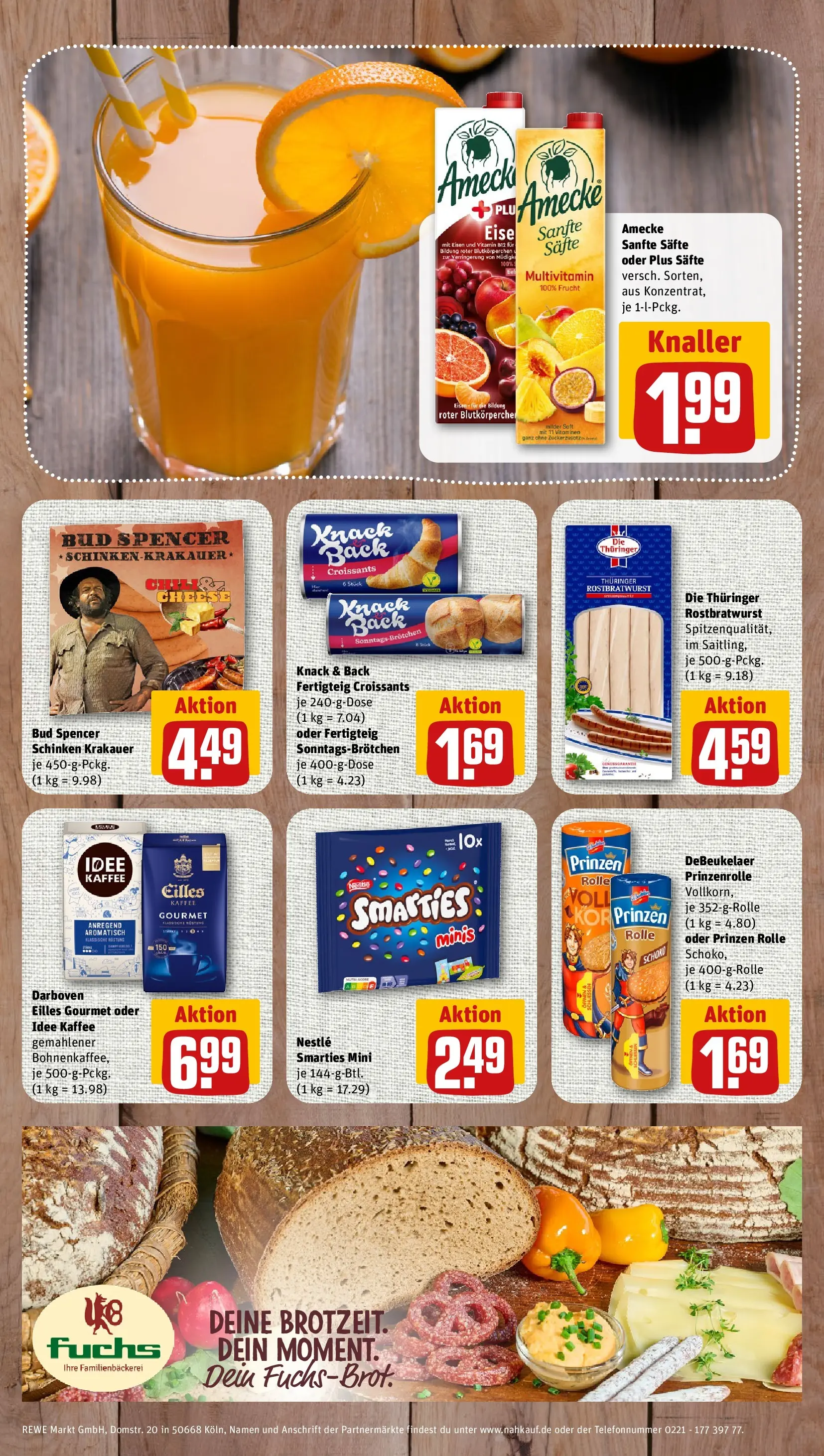 REWE Prospekt ab 03.08.2026 zum Blättern » Angebote | Seite: 8 | Produkte: Idee kaffee, Kaffee, Smarties, Schinken