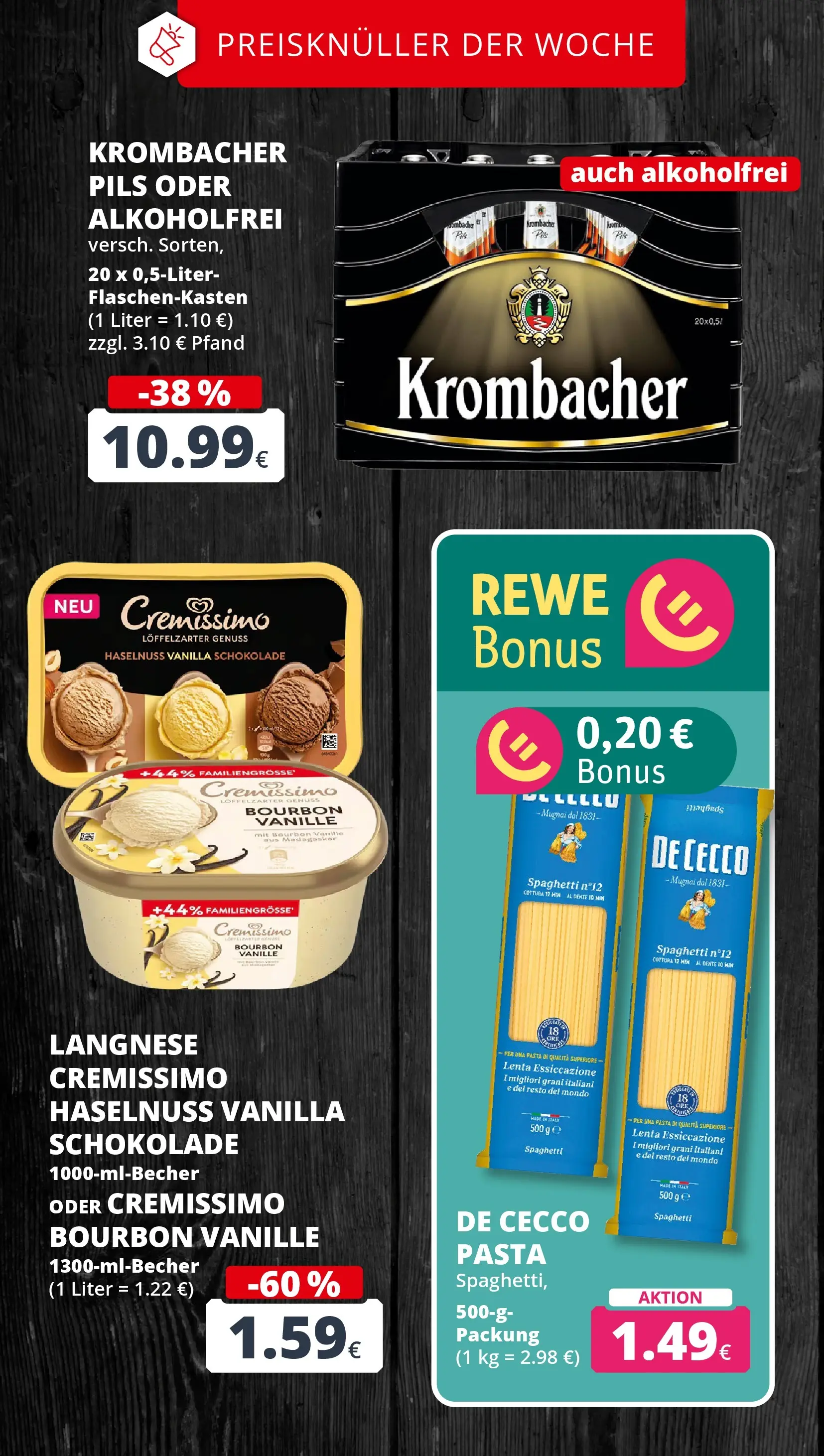 REWE Prospekt ab 03.08.2026 zum Blättern » Angebote | Seite: 3 | Produkte: Cremissimo, Schokolade, Pils, Pasta