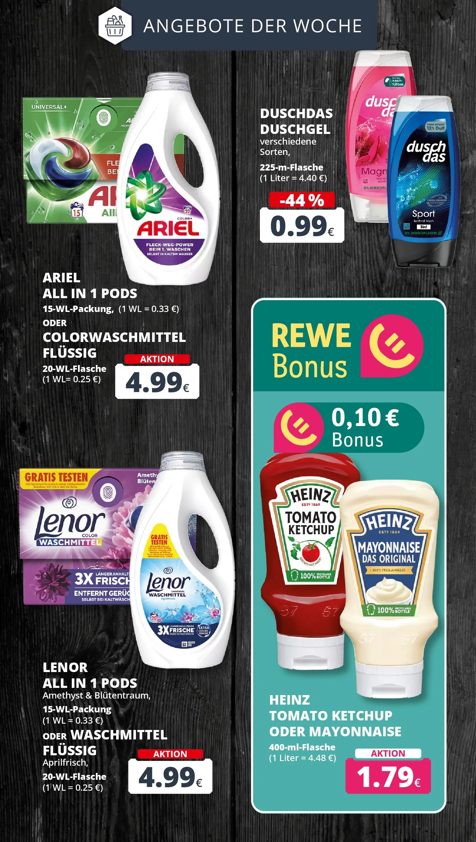 REWE Prospekt ab 03.08.2026 zum Blättern » Angebote | Seite: 6 | Produkte: Duschgel, Duschdas, Mayonnaise, Ketchup