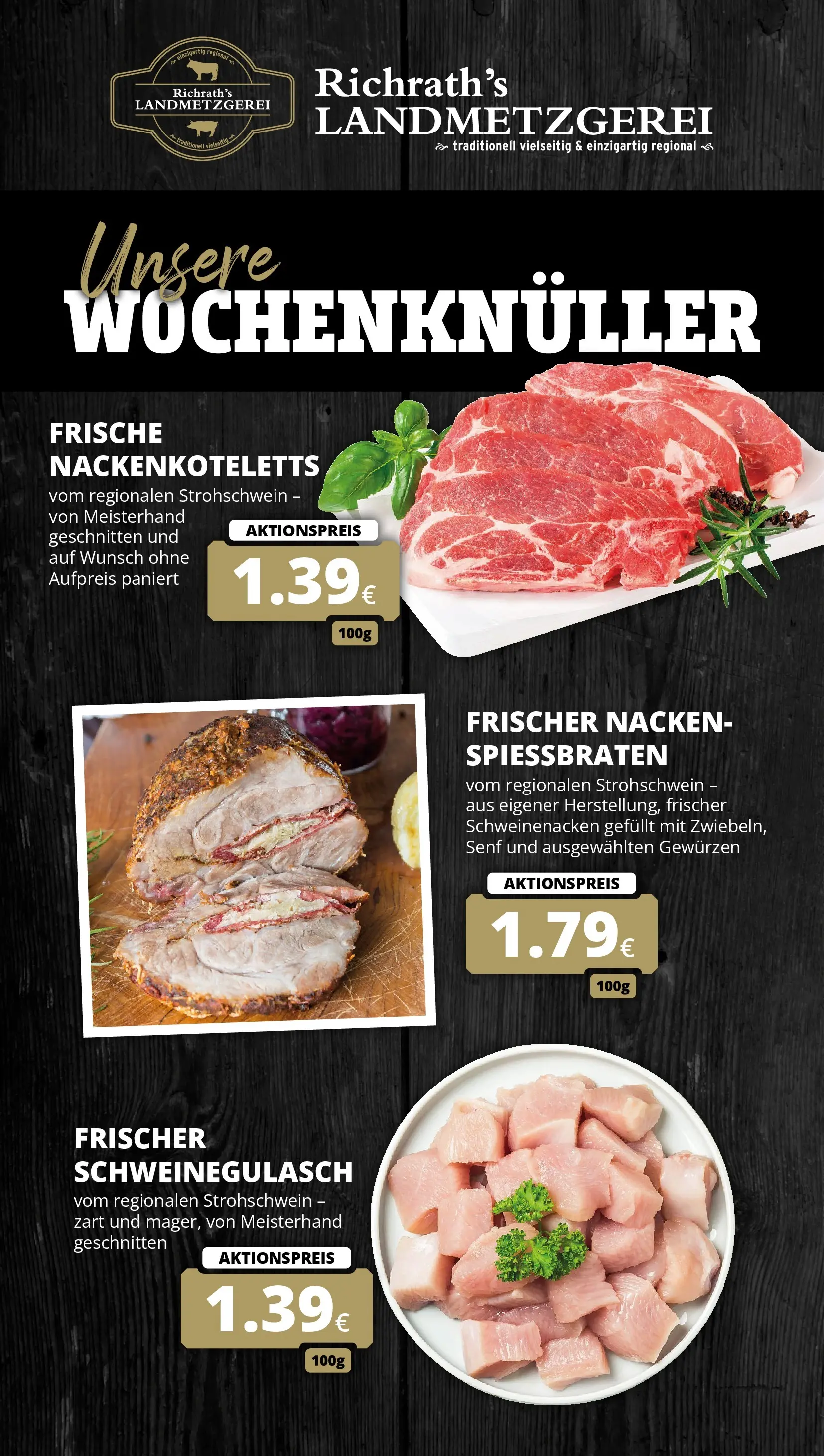 REWE Prospekt ab 03.08.2026 zum Blättern » Angebote | Seite: 9 | Produkte: Schweinegulasch, Schweinenacken