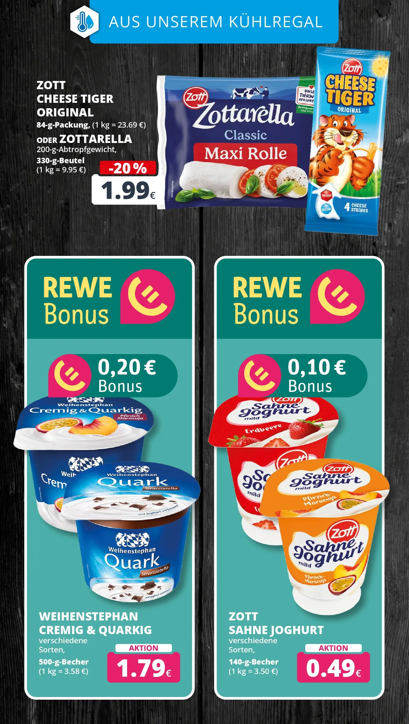 REWE Prospekt ab 03.08.2026 zum Blättern » Angebote | Seite: 13 | Produkte: Quark, Joghurt, Pfirsich, Sahne