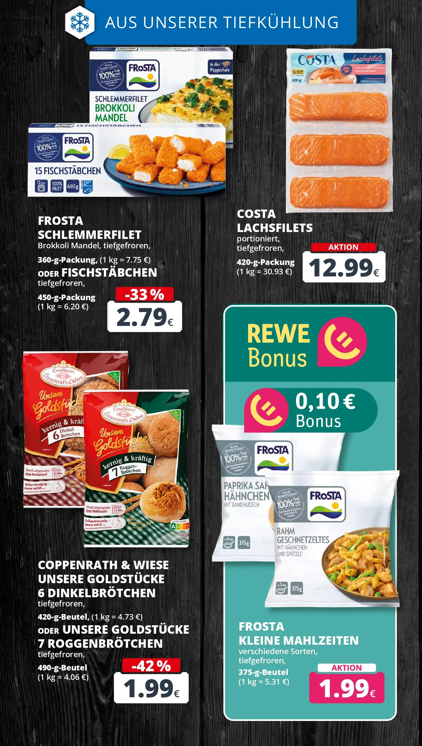 REWE Prospekt ab 03.08.2026 zum Blättern » Angebote | Seite: 15 | Produkte: Frosta, Fischstabchen, Paprika, Brokkoli