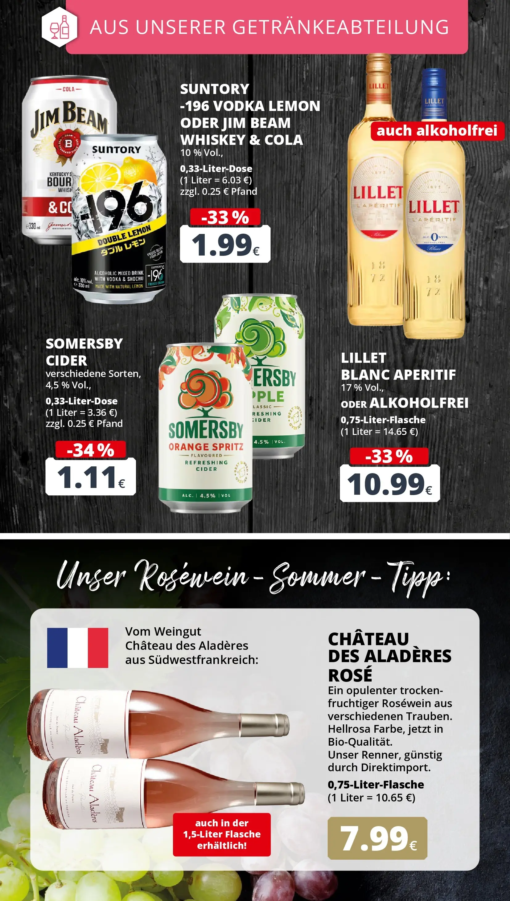 REWE Prospekt ab 03.08.2026 zum Blättern » Angebote | Seite: 18 | Produkte: Jim beam, Rosewein, Lillet, Whiskey