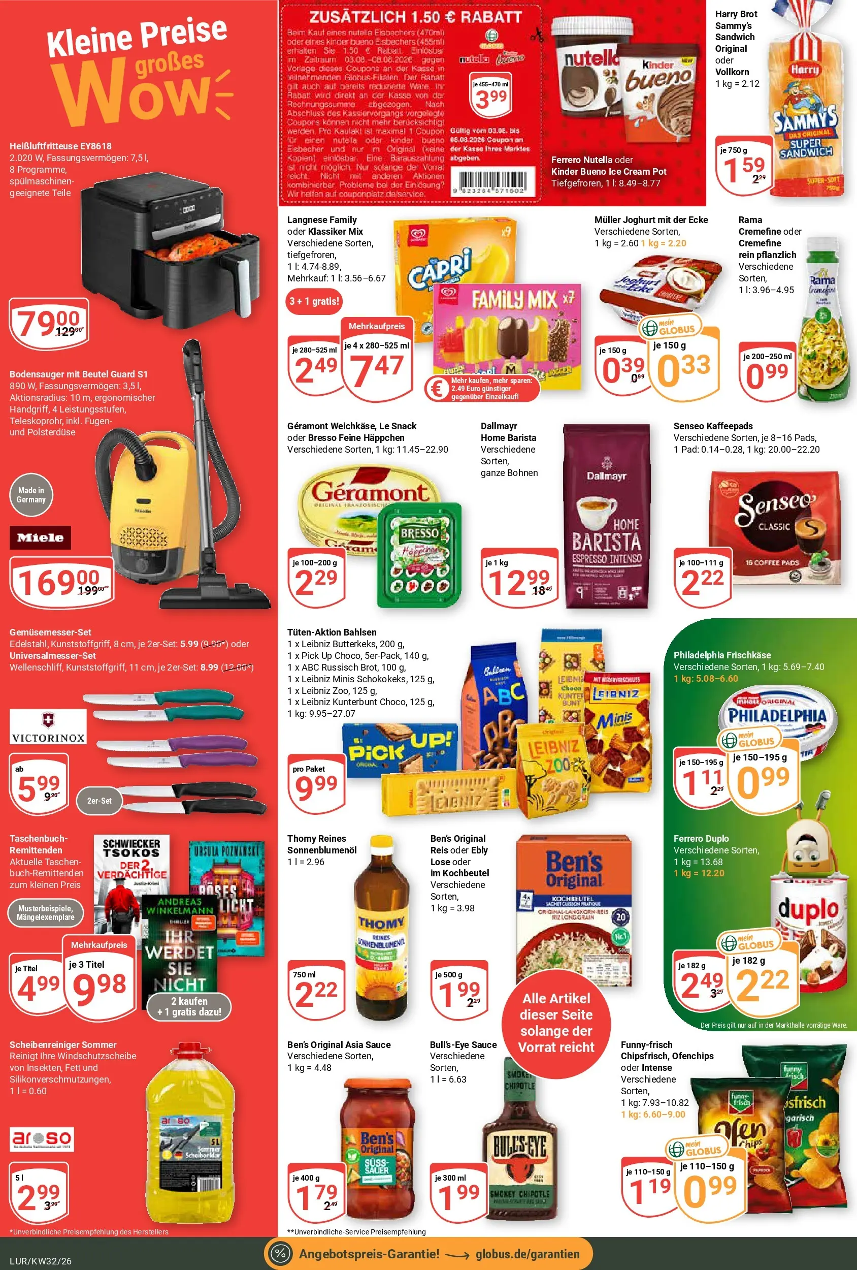 Globus Prospekt Hamburg (ab 03.08.2026) » Angebote online | Seite: 2 | Produkte: Miele, Kaffeepads, Philadelphia, Nutella