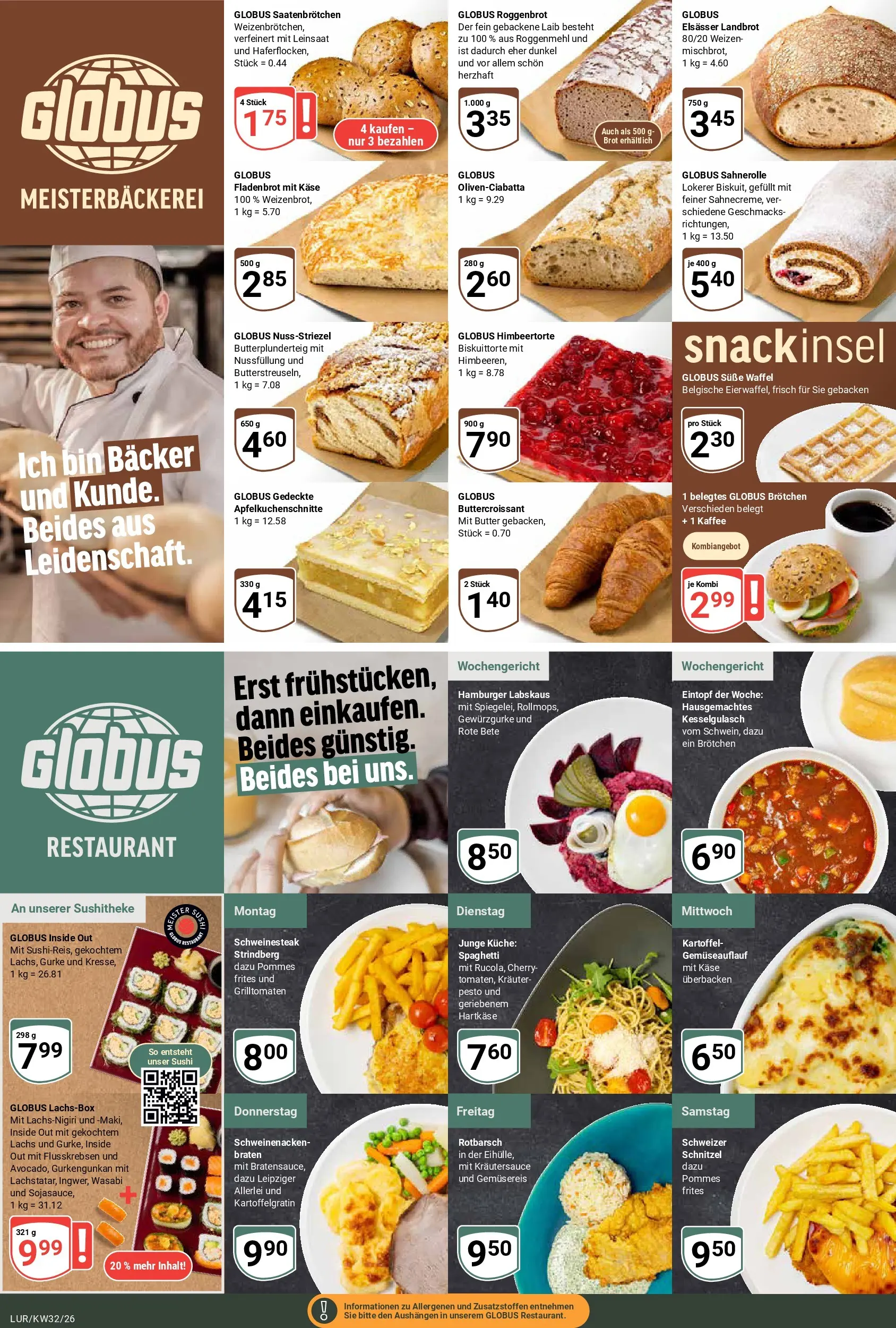 Globus Prospekt Hamburg (ab 03.08.2026) » Angebote online | Seite: 7 | Produkte: Käse, Pommes, Lachs, Brot