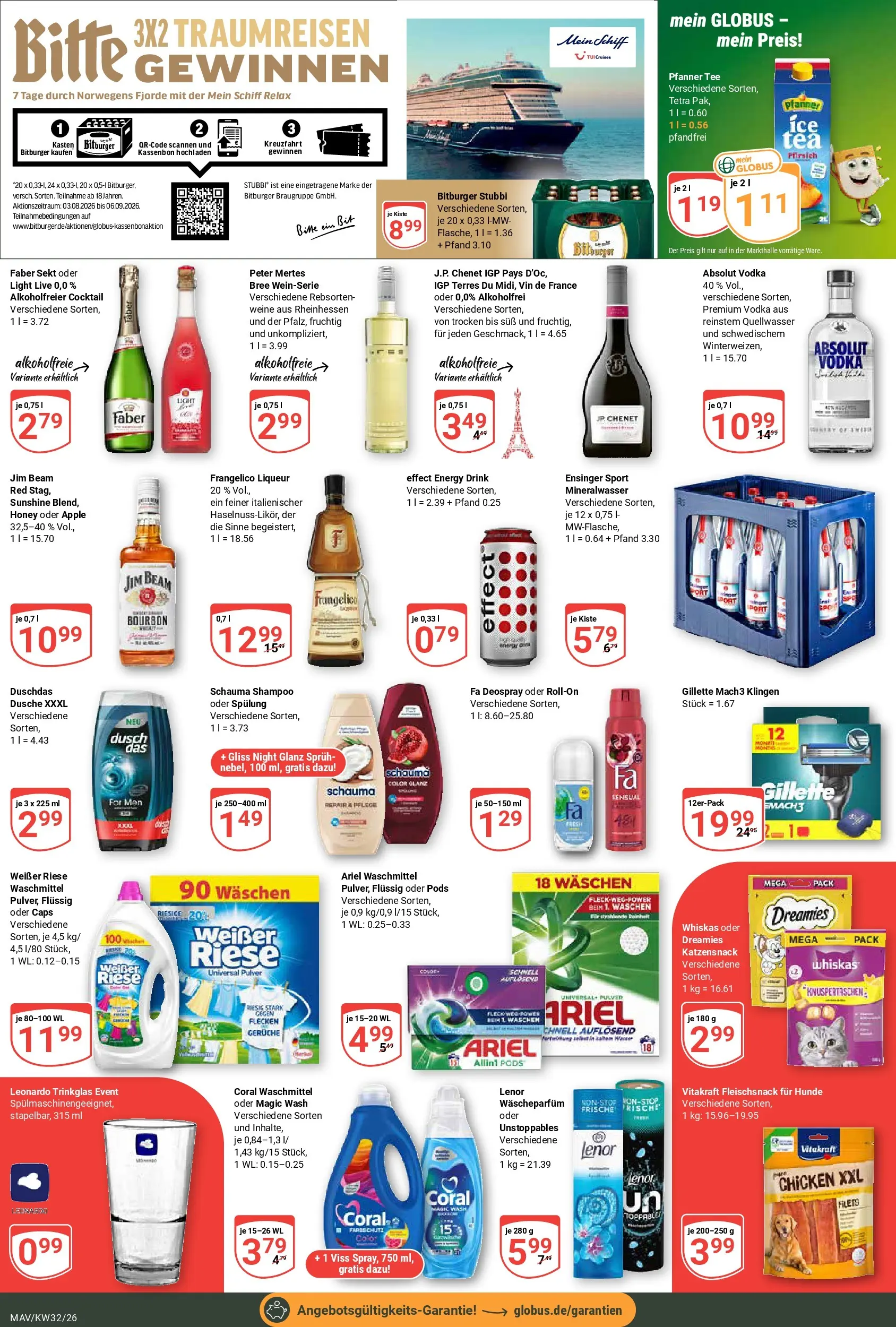 Globus Prospekt Mannheim (ab 03.08.2026) » Angebote online | Seite: 3 | Produkte: Energy, Duschdas, Deospray, Tee