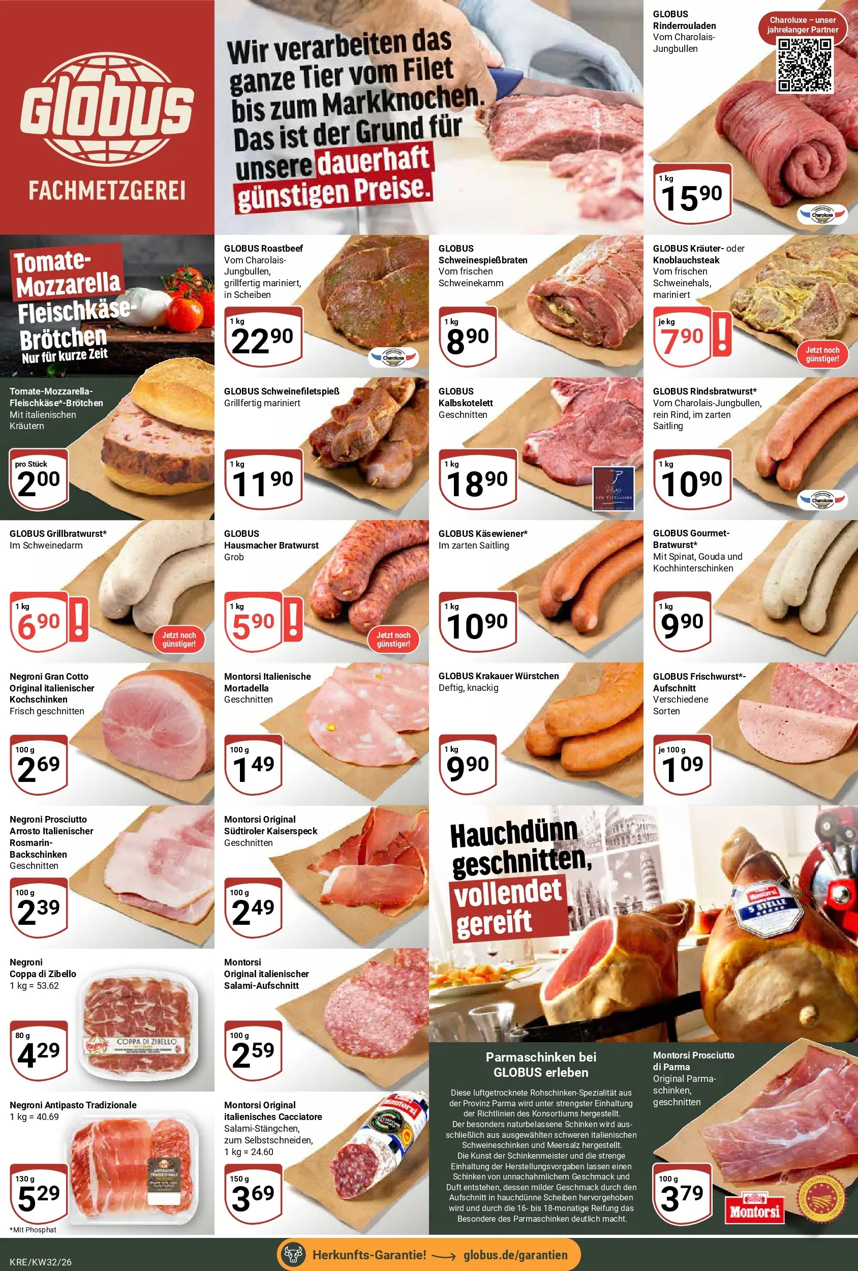 Globus Prospekt Krefeld (ab 03.08.2026) » Angebote online | Seite: 6 | Produkte: Rinderrouladen, Mozzarella, Gouda, Bratwurst