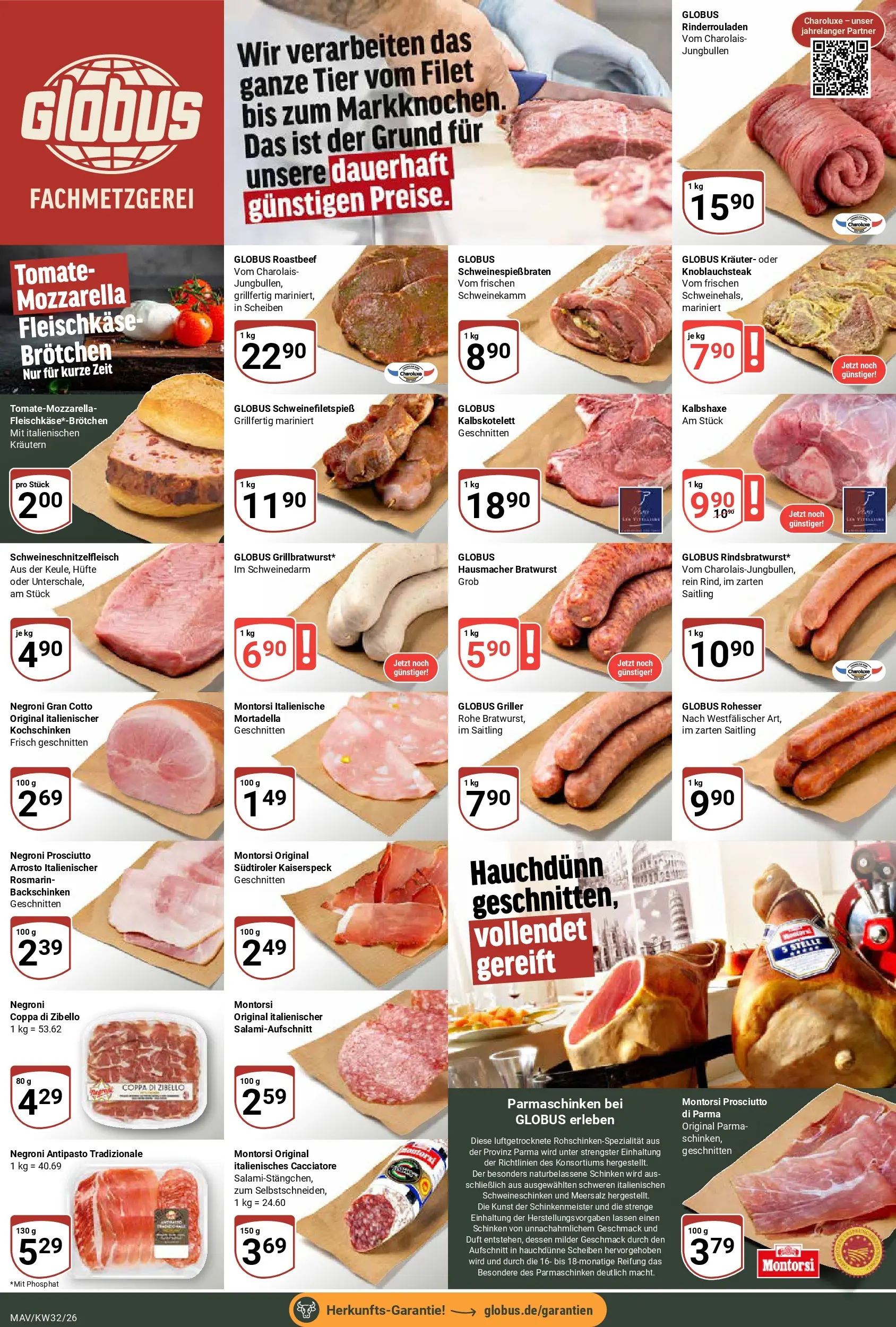 Globus Prospekt Mannheim (ab 03.08.2026) » Angebote online | Seite: 6 | Produkte: Rinderrouladen, Bratwurst, Roastbeef, Schinken