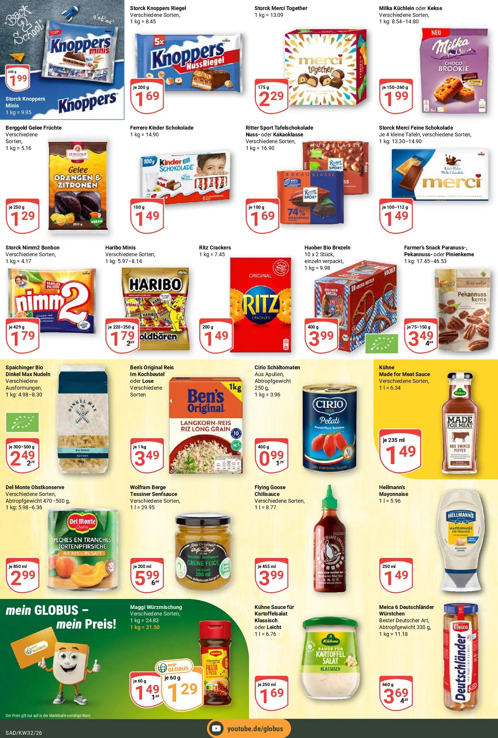 Globus Prospekt Schwandorf (ab 03.08.2026) » Angebote online | Seite: 12 | Produkte: Kinder schokolade, Haribo, Nudeln, Zitronen