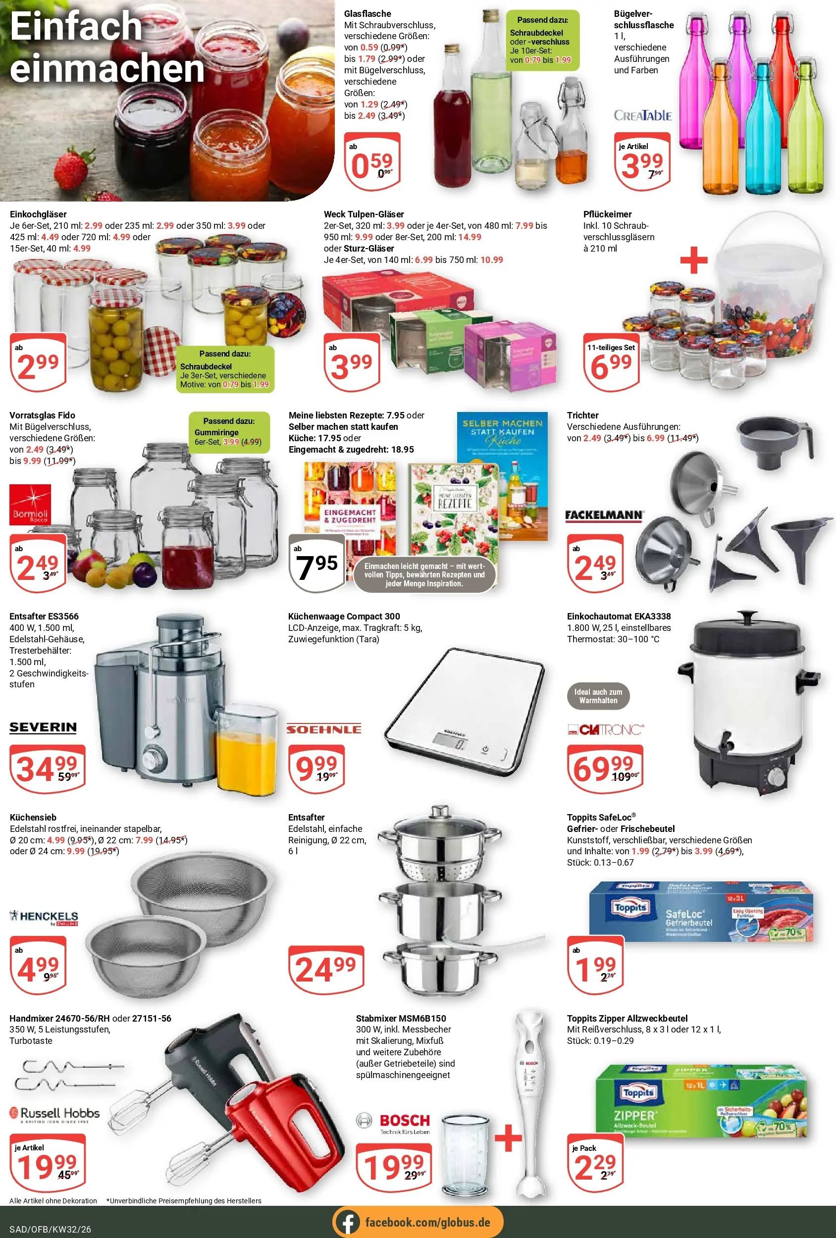 Globus Prospekt Schwandorf (ab 03.08.2026) » Angebote online | Seite: 14 | Produkte: Entsafter, Küche, Handmixer, Stabmixer
