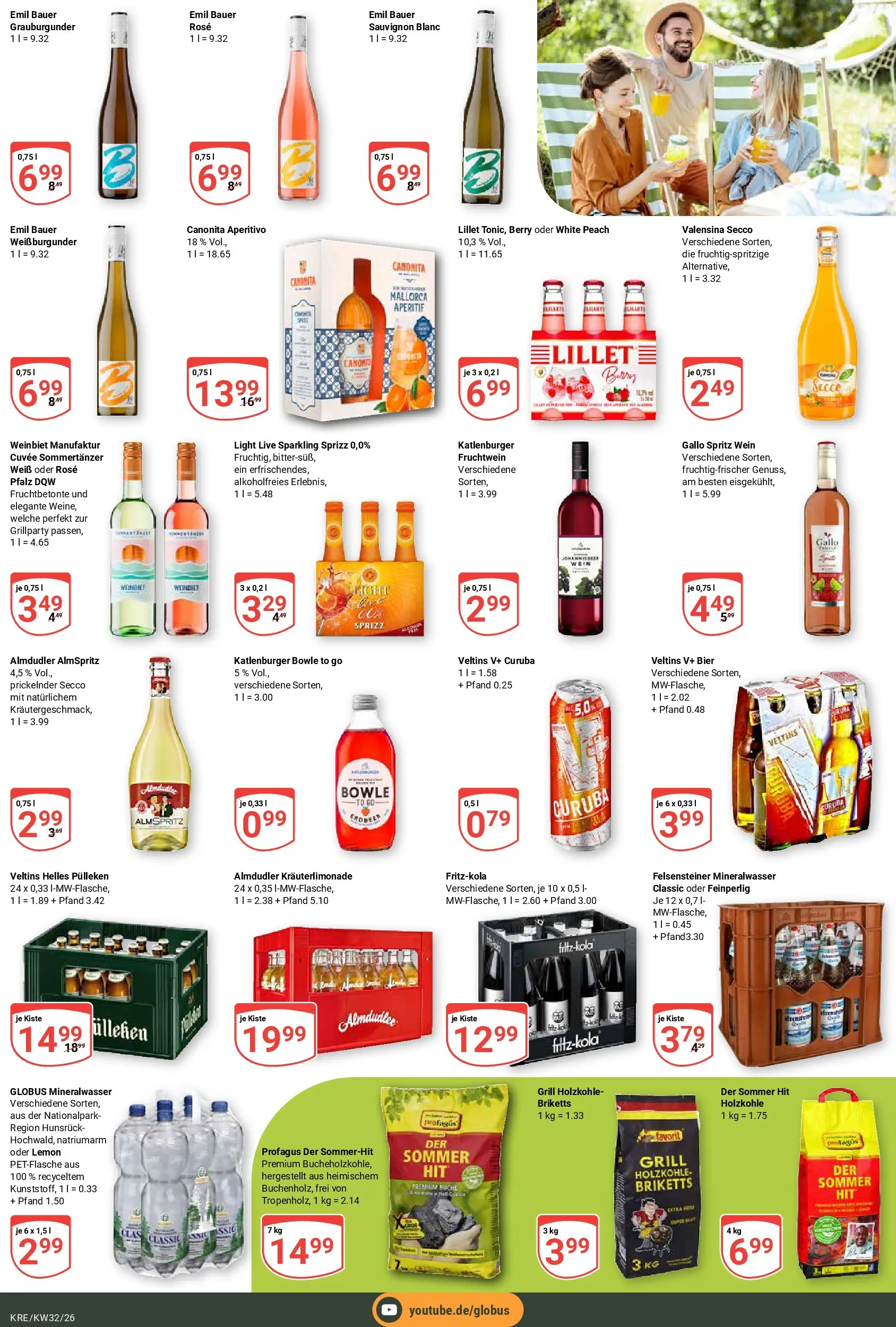 Globus Prospekt Krefeld (ab 03.08.2026) » Angebote online | Seite: 17 | Produkte: Bier, Mineralwasser, Lillet, Veltins