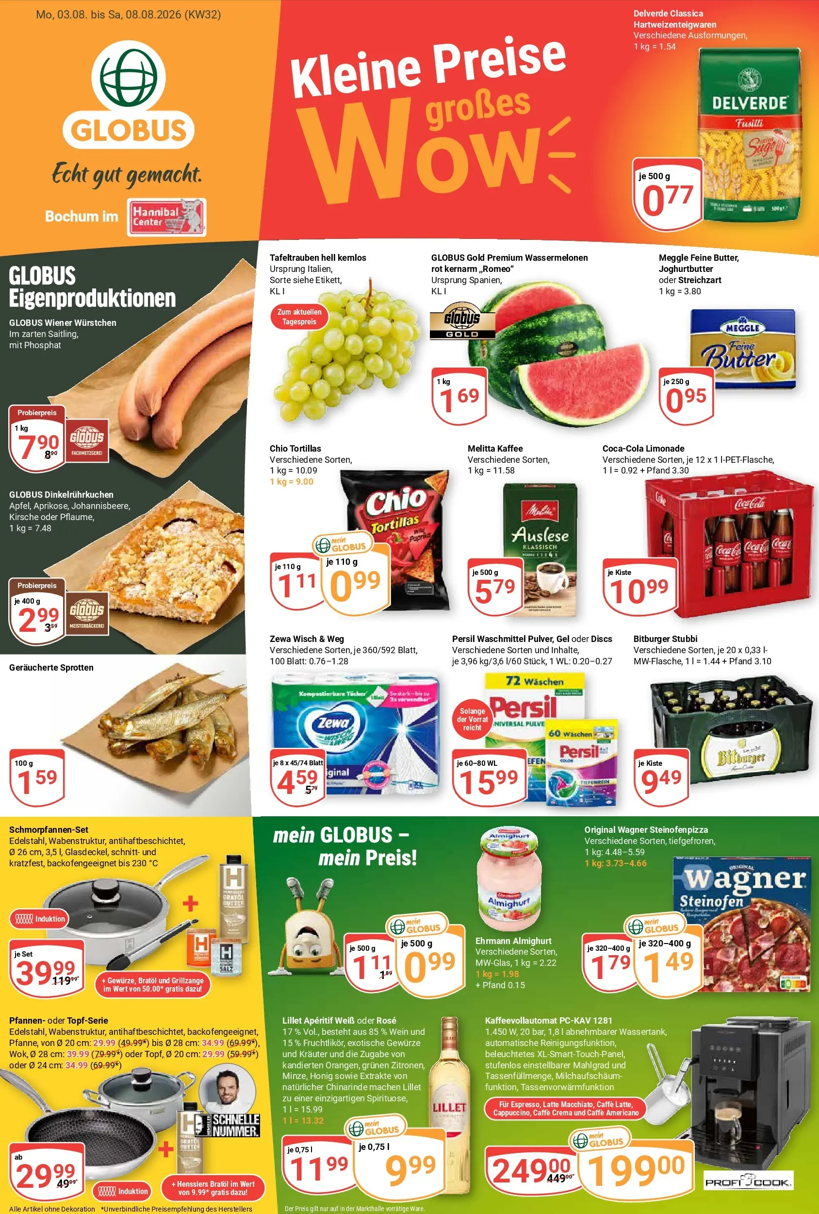 Globus Prospekt Bochum-Riemke (ab 03.08.2026) » Angebote online | Seite: 3 | Produkte: Ehrmann almighurt, Lillet, Paprika, Chio tortillas