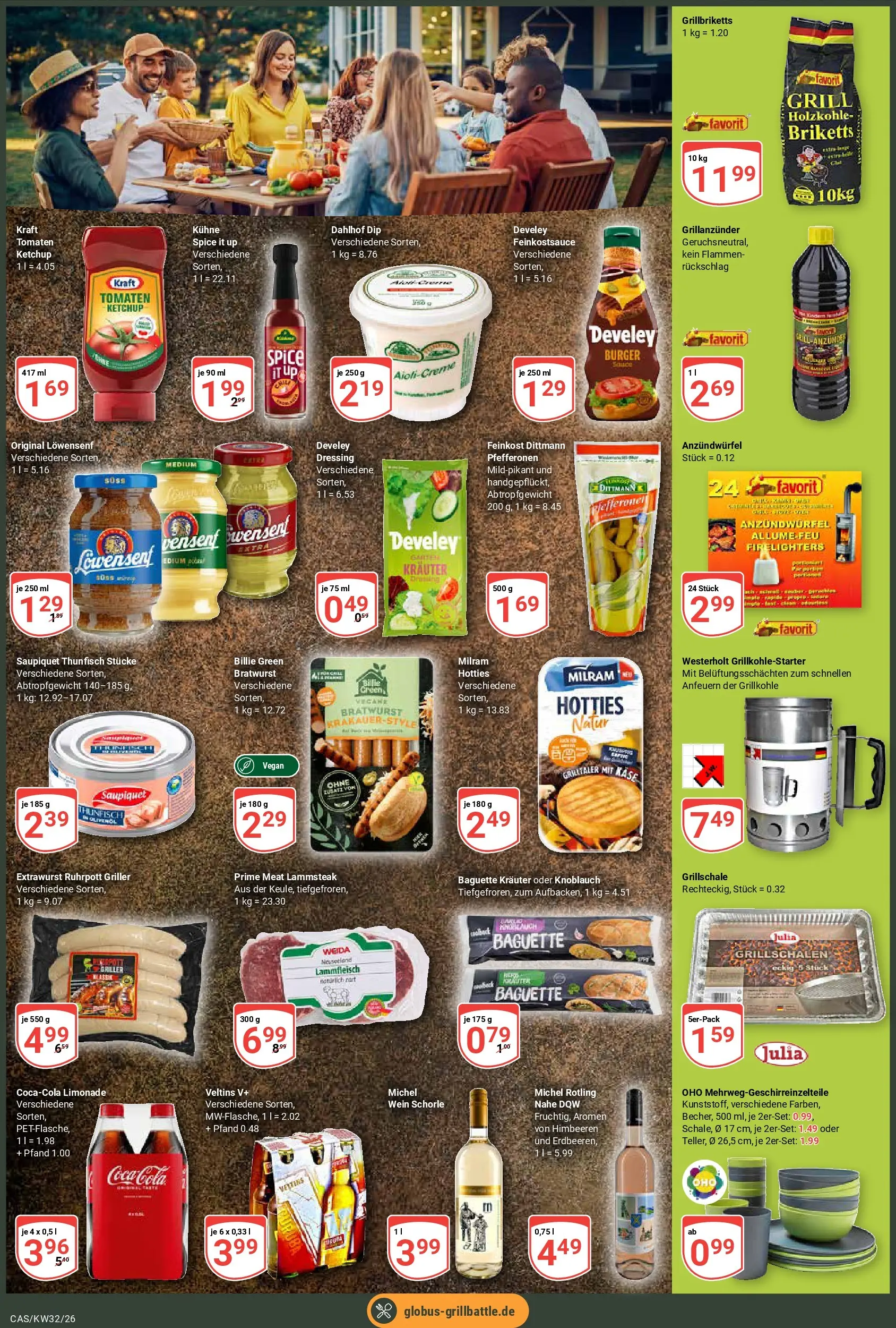 Globus Prospekt Castrop-Rauxel (ab 03.08.2026) » Angebote online | Seite: 3 | Produkte: Burger, Tomaten, Knoblauch, Griller