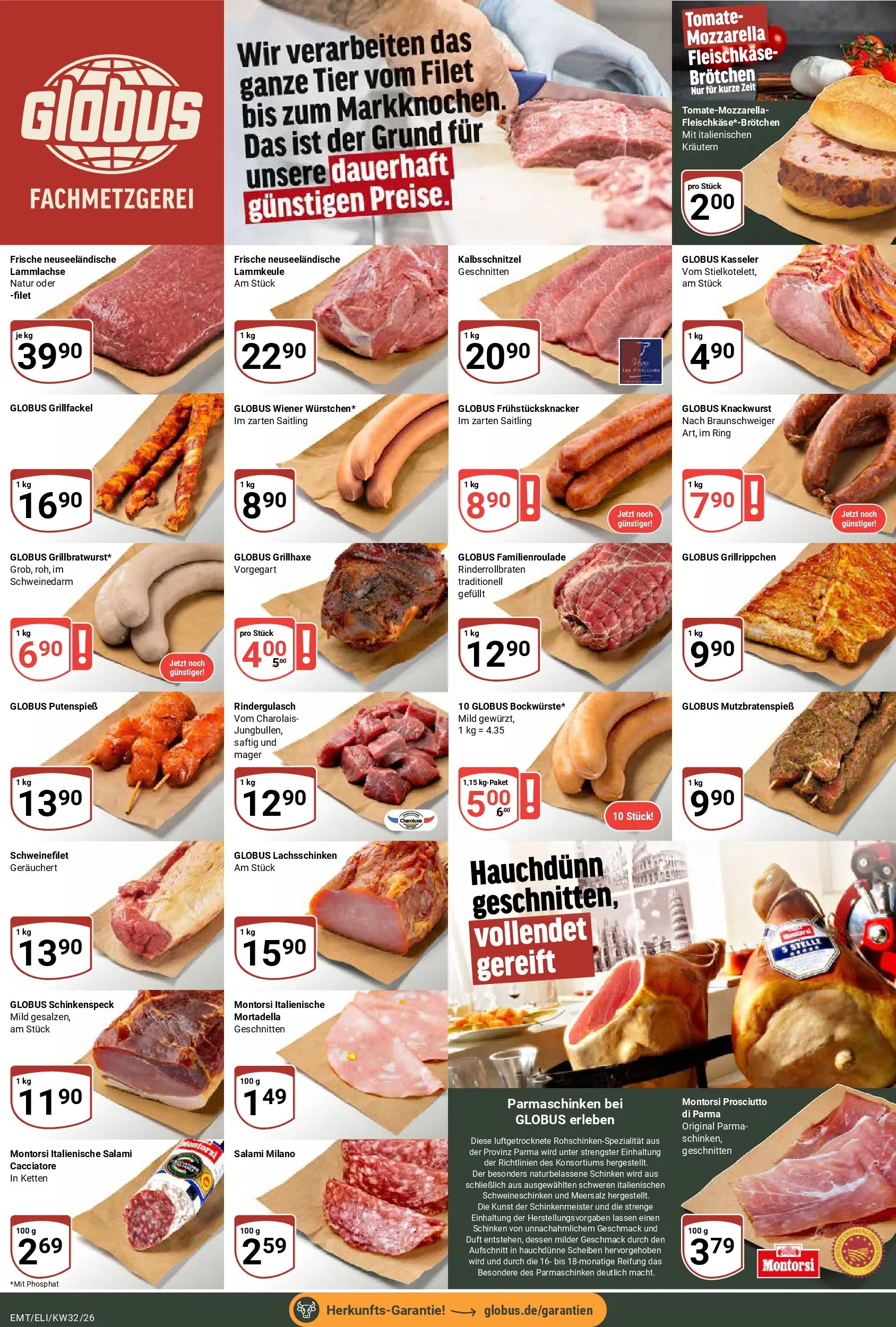Globus Prospekt Mittelhausen (ab 03.08.2026) » Angebote online | Seite: 8 | Produkte: Lammkeule, Rindergulasch, Duft, Schinken