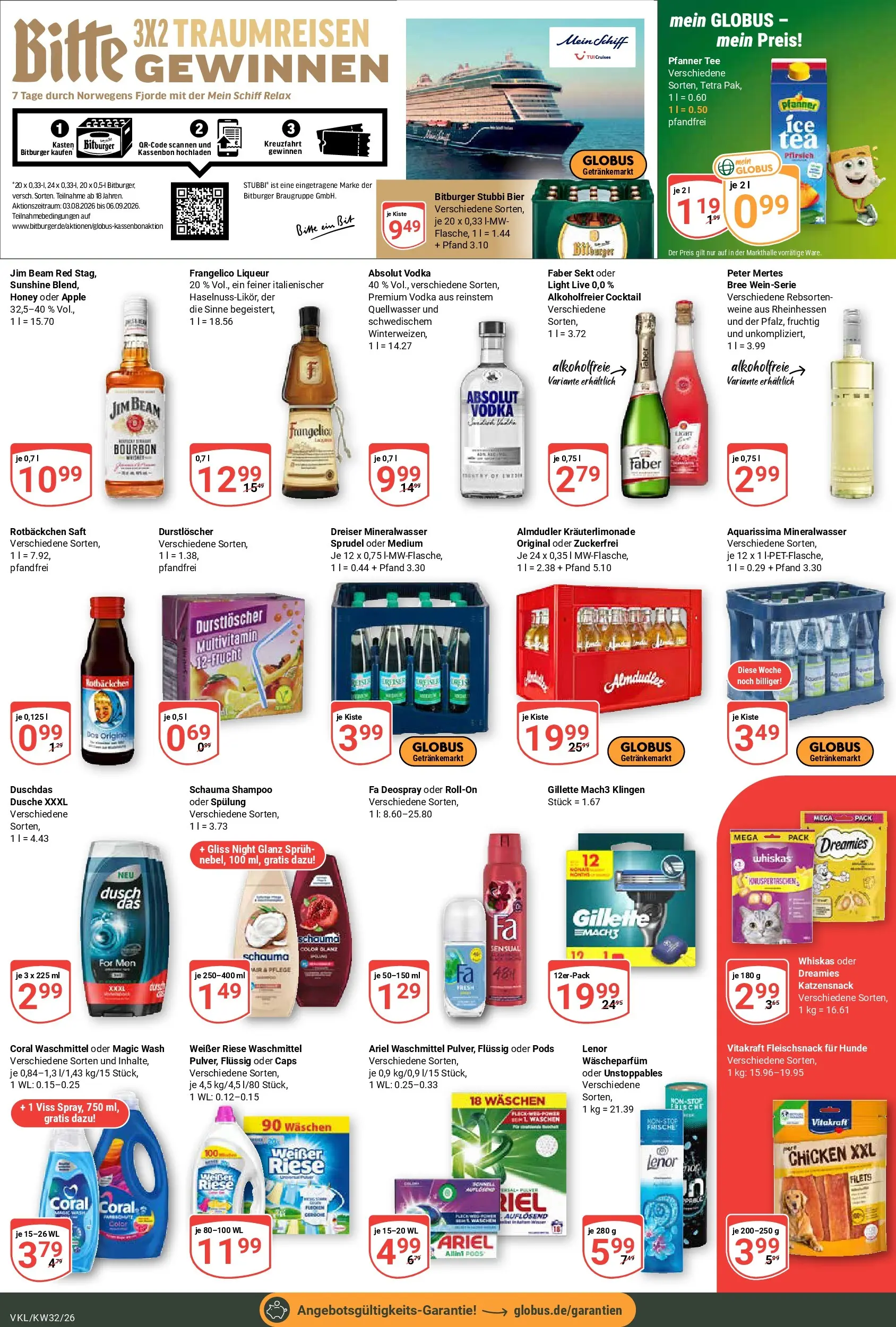 Globus Prospekt Völklingen (ab 03.08.2026) » Angebote online | Seite: 9 | Produkte: Durstloscher, Jim beam, Bree, Deospray