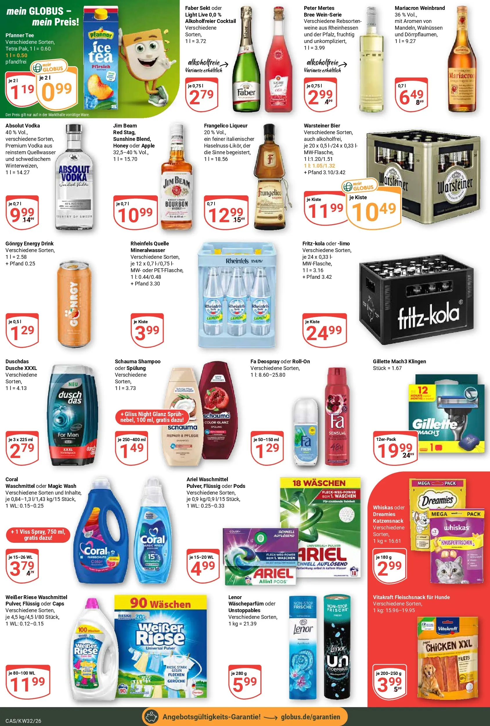 Globus Prospekt Castrop-Rauxel (ab 03.08.2026) » Angebote online | Seite: 6 | Produkte: Ariel, Bier, Spülung, Mariacron