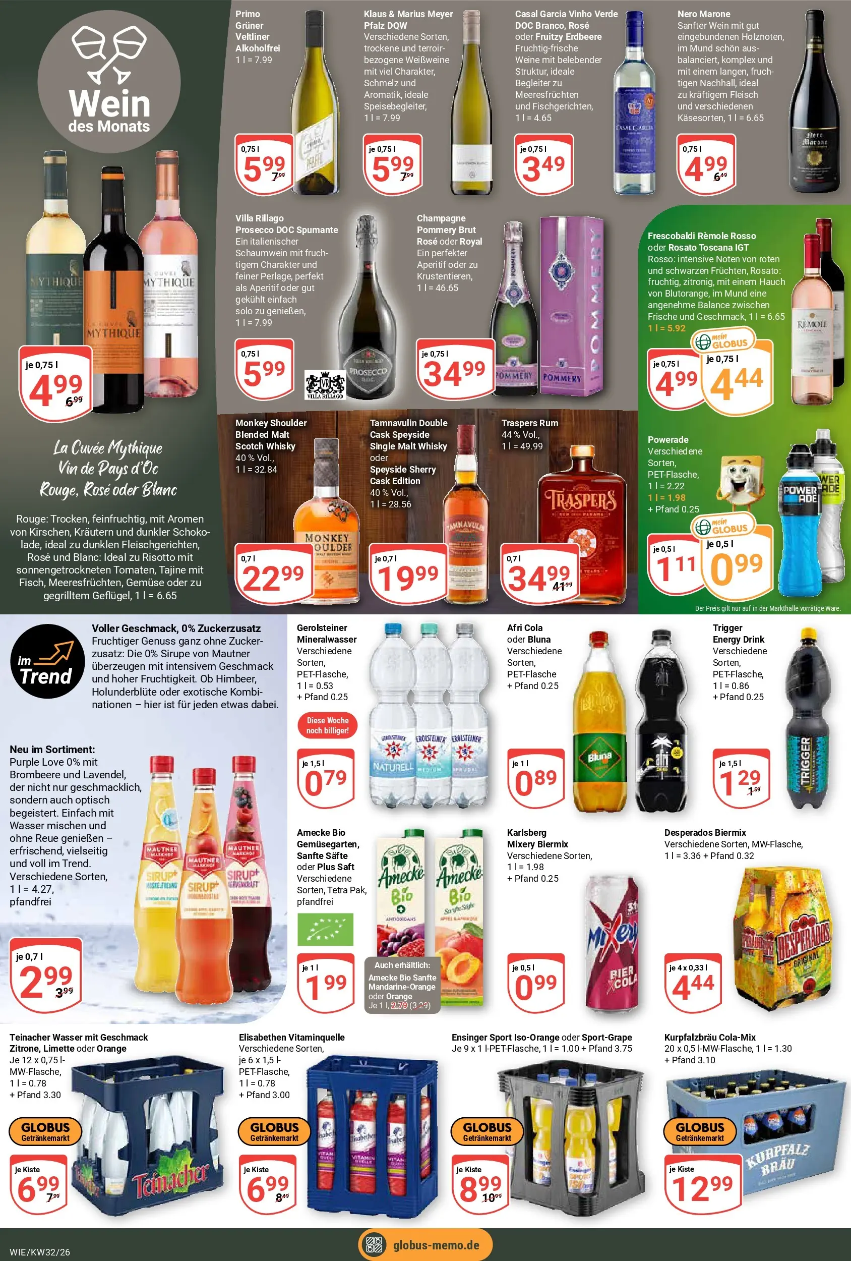 Globus Prospekt Waghäusel (ab 03.08.2026) » Angebote online | Seite: 14 | Produkte: Sirup, Prosecco, Gemüse, Limette