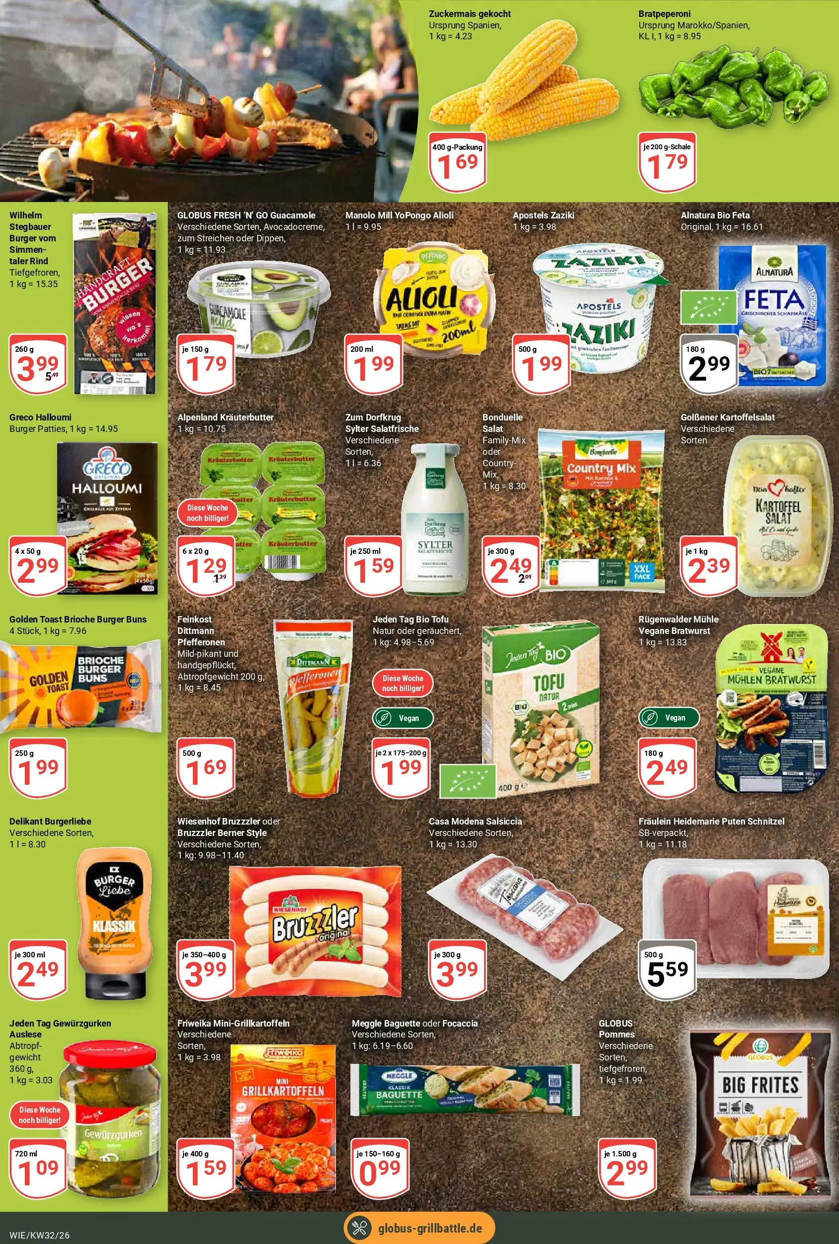Globus Prospekt Waghäusel (ab 03.08.2026) » Angebote online | Seite: 15 | Produkte: Gewicht, Mühle, Bratwurst, Burger