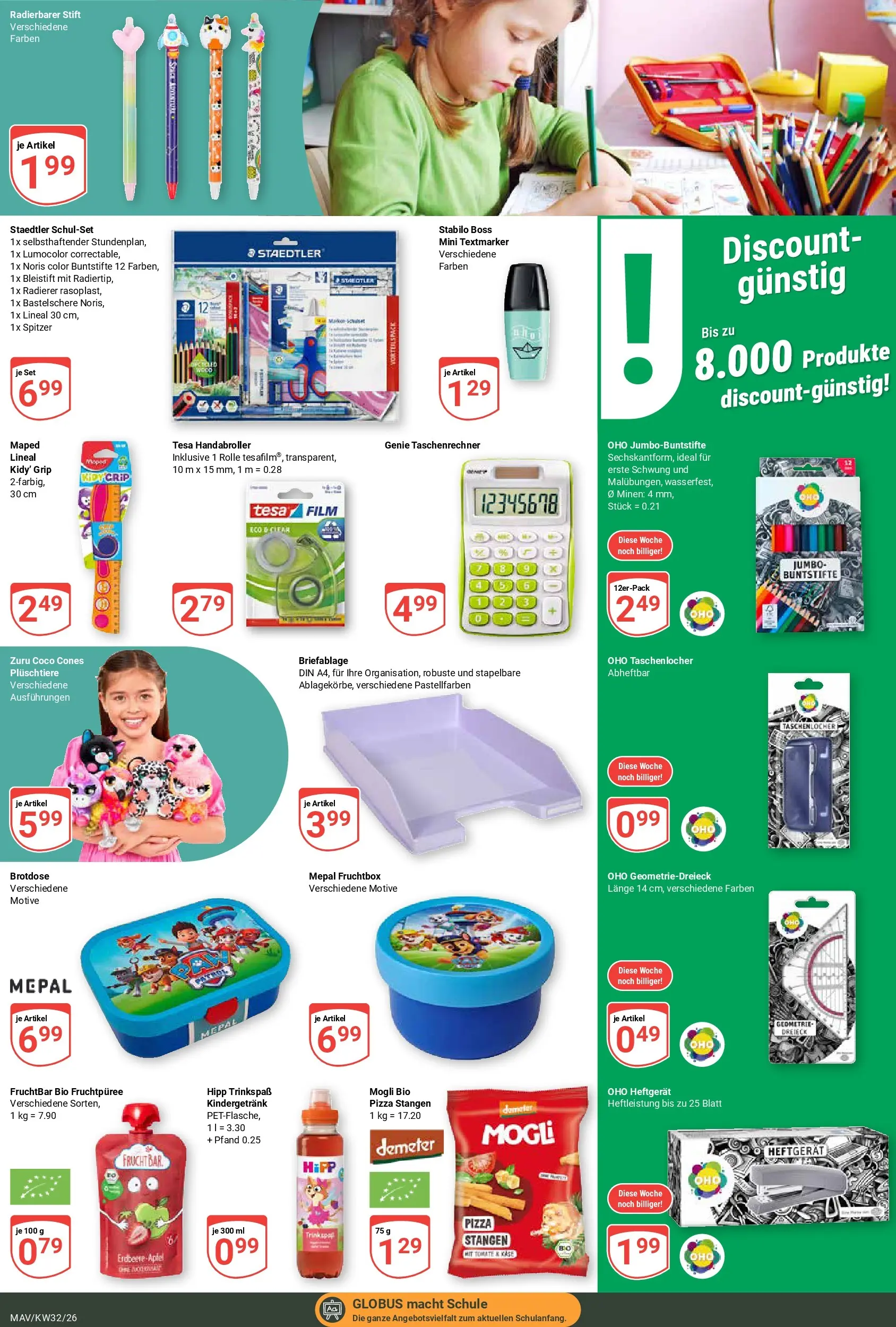 Globus Prospekt Mannheim (ab 03.08.2026) » Angebote online | Seite: 24 | Produkte: Taschenrechner, Käse, Pizza
