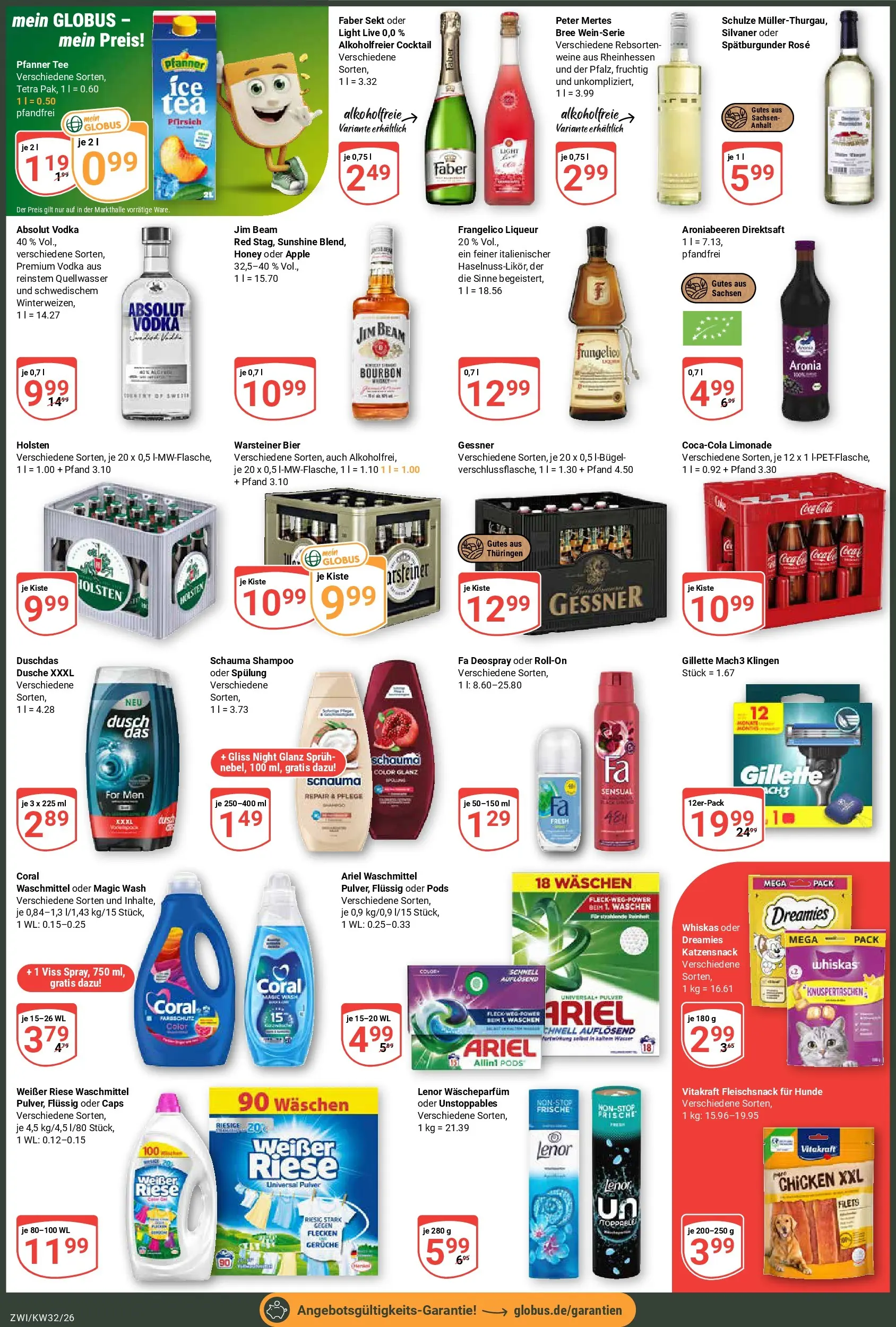 Globus Prospekt Zwickau (ab 03.08.2026) » Angebote online | Seite: 4 | Produkte: Ariel, Bier, Duschdas, Warsteiner