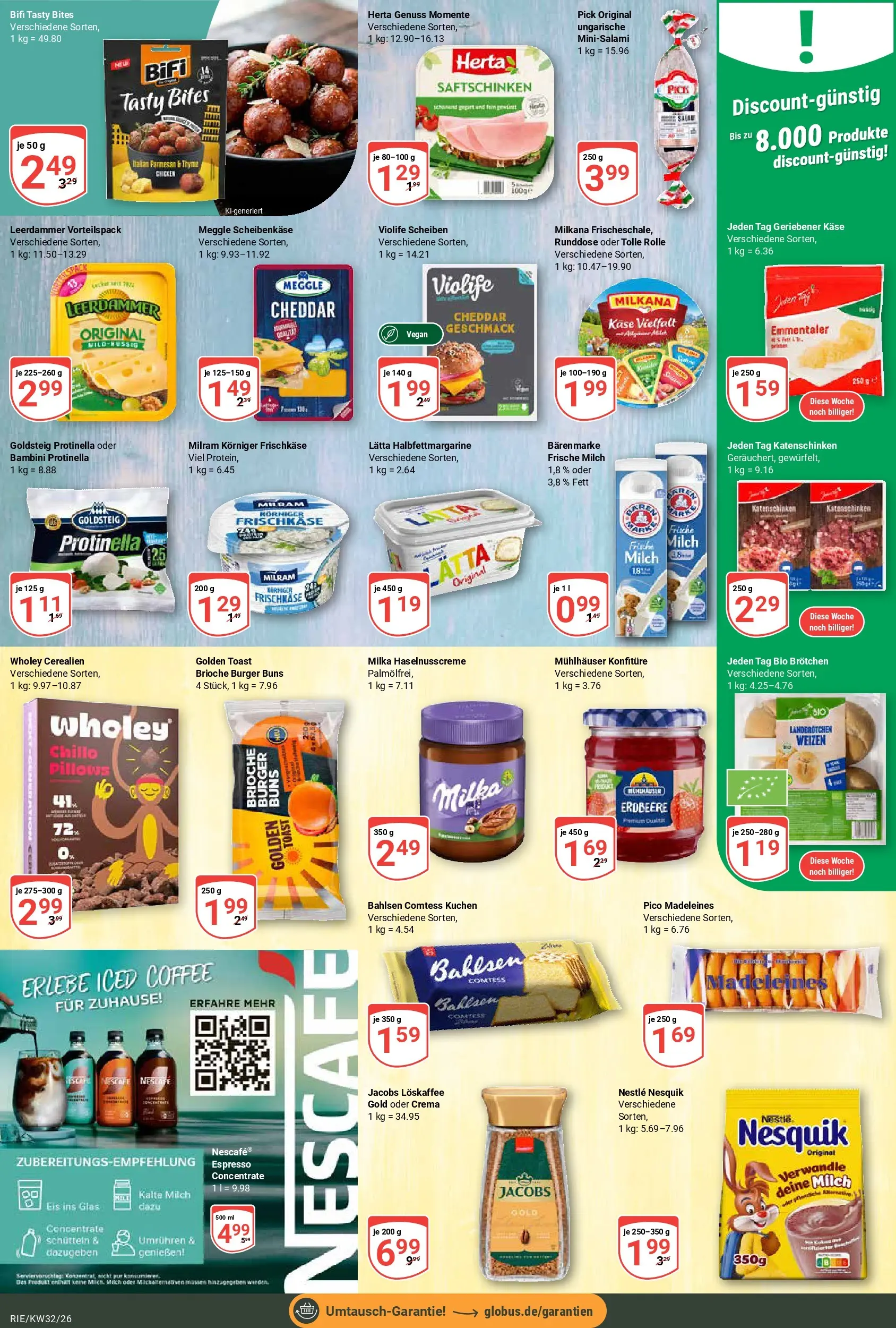 Globus Prospekt Bochum-Riemke (ab 03.08.2026) » Angebote online | Seite: 12 | Produkte: Käse, Bifi, Lätta, Eis