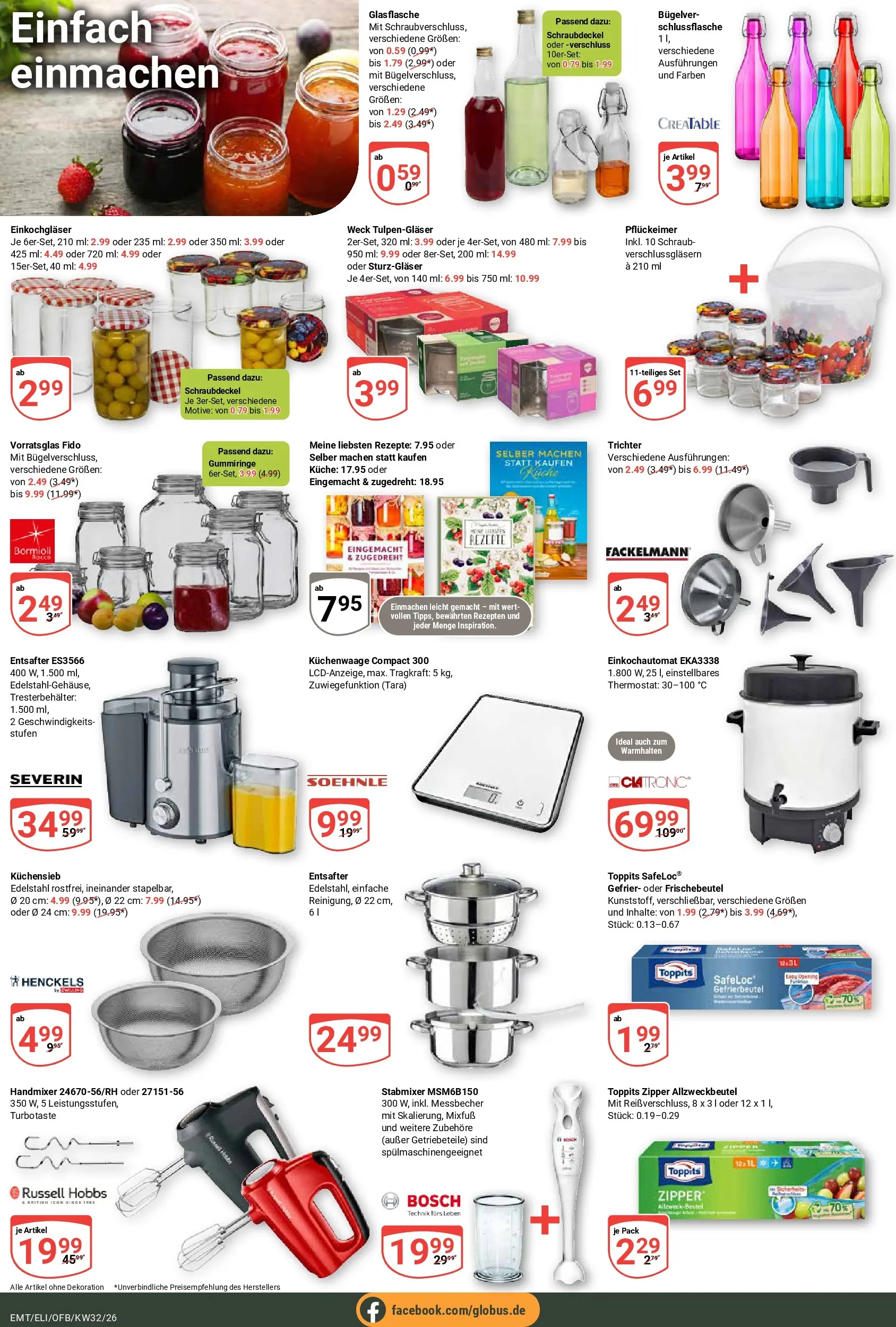 Globus Prospekt Mittelhausen (ab 03.08.2026) » Angebote online | Seite: 15 | Produkte: Bosch, Entsafter, Küche, Handmixer