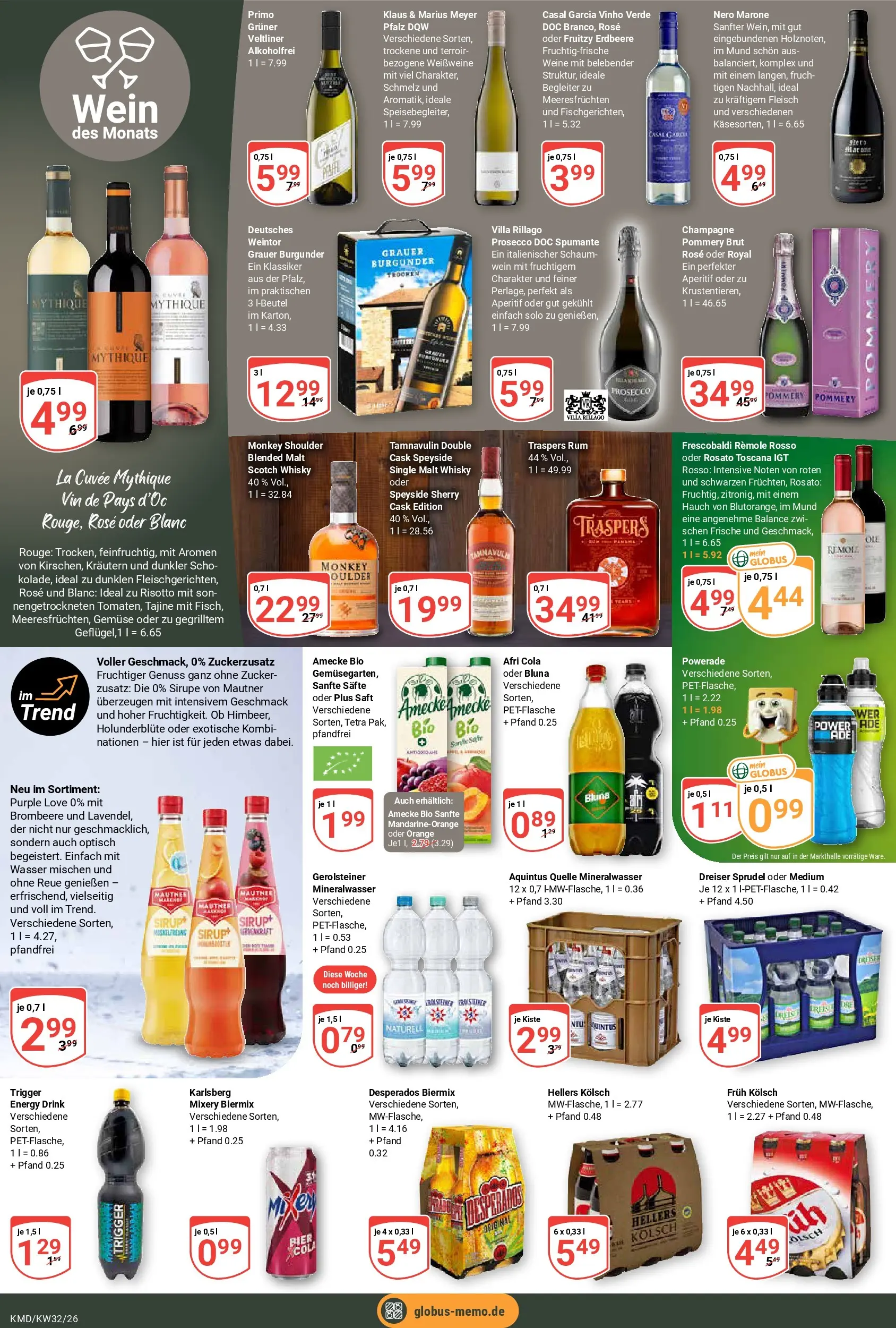 Globus Prospekt Köln (ab 03.08.2026) » Angebote online | Seite: 14 | Produkte: Cola, Energy, Prosecco, Gerolsteiner