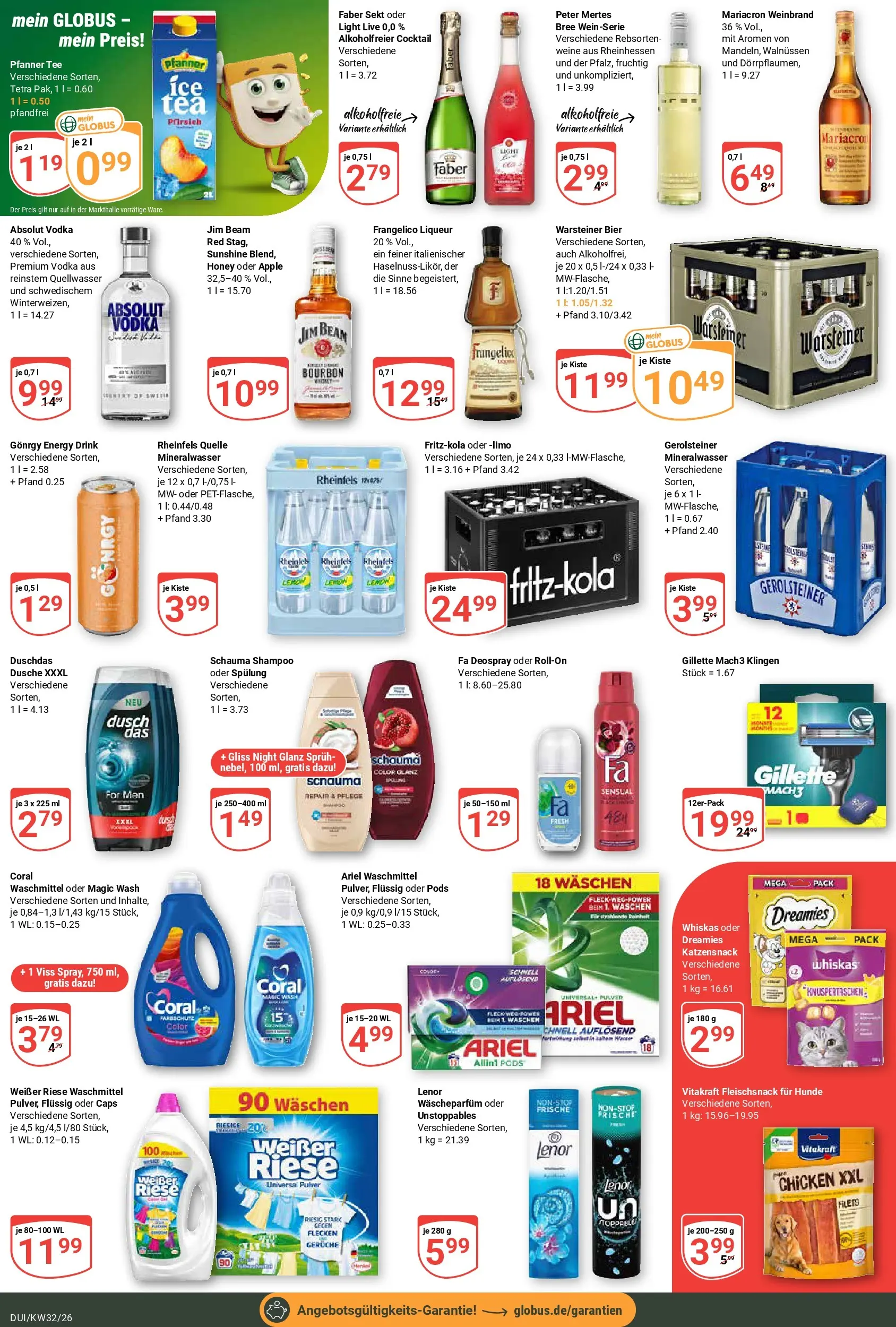 Globus Prospekt Duisburg (ab 03.08.2026) » Angebote online | Seite: 3 | Produkte: Spülung, Mariacron, Mineralwasser, Gerolsteiner