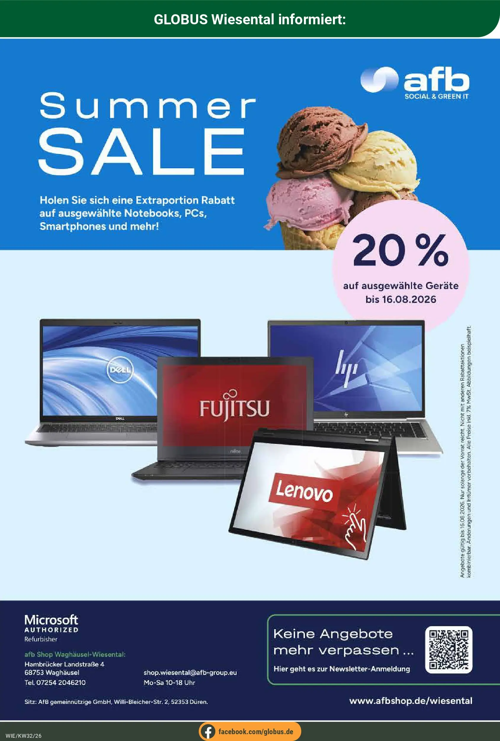 Globus Prospekt Waghäusel (ab 03.08.2026) » Angebote online | Seite: 21 | Produkte: Lenovo, Smartphones, Uhr