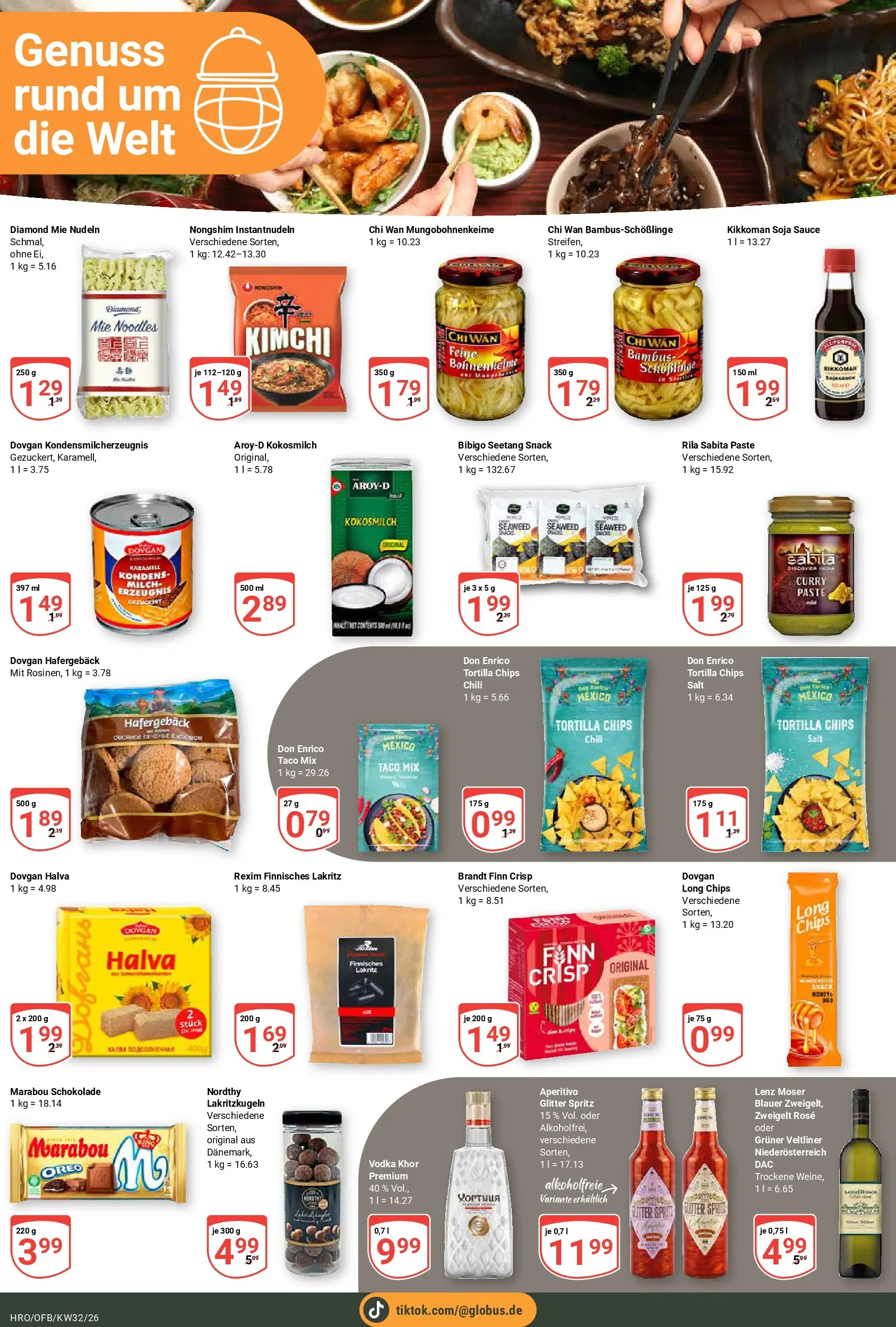 Globus Prospekt Rostock (ab 03.08.2026) » Angebote online | Seite: 15 | Produkte: Milch, Chili, Vodka, Chips
