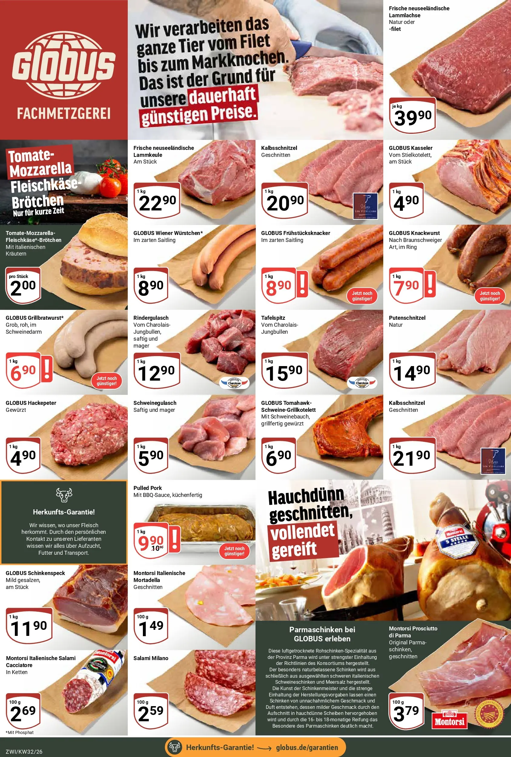 Globus Prospekt Zwickau (ab 03.08.2026) » Angebote online | Seite: 8 | Produkte: Lammkeule, Rindergulasch, Schinken, Fleisch